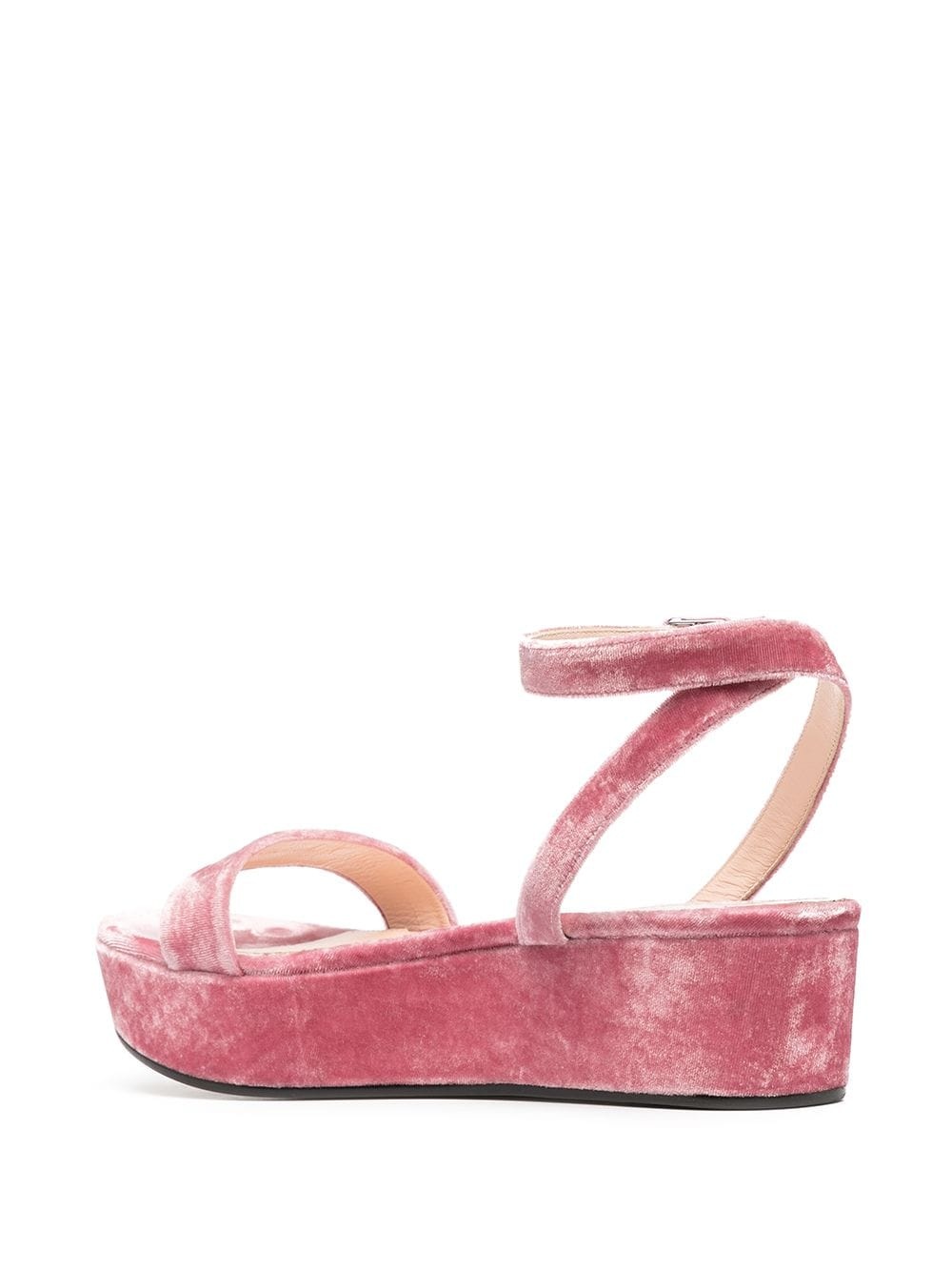 velvet flatform sandals - 3