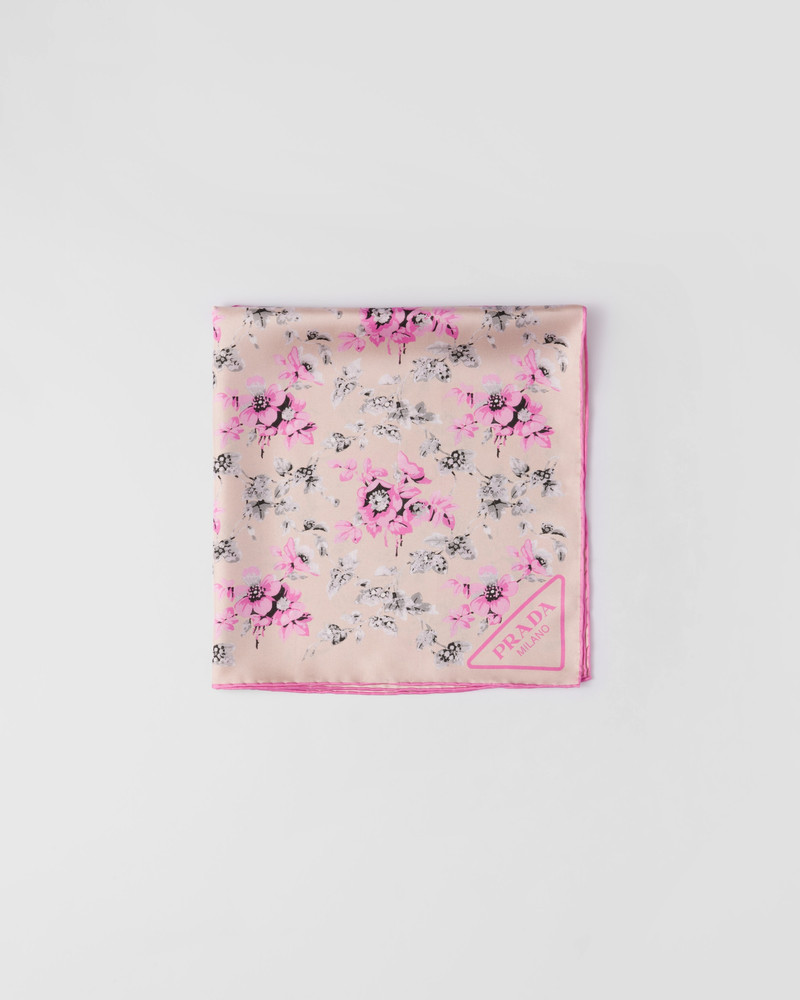 Printed silk twill scarf 1