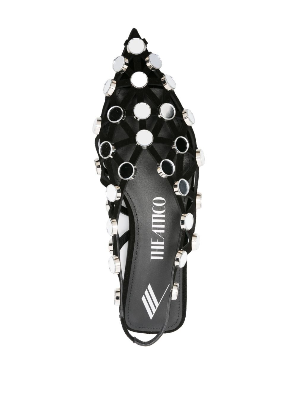 The Attico Grid rhinestone-embellished ballerinas - 3