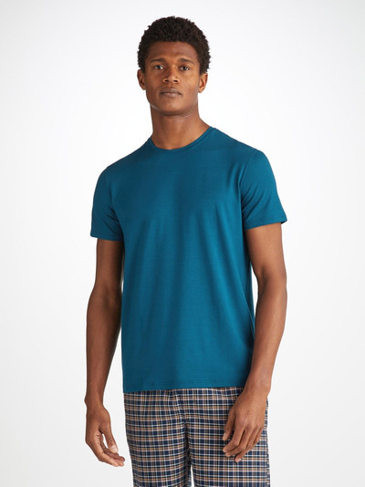 Derek Rose Men's T-Shirt Basel Micro Modal Stretch Poseidon Blue outlook