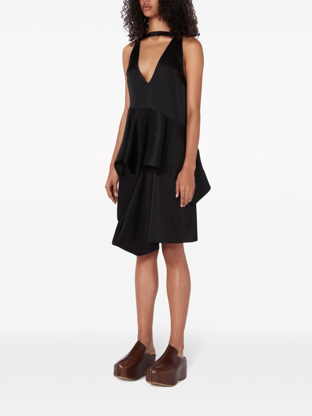 ruffle-hem satin sleeveless top - 2