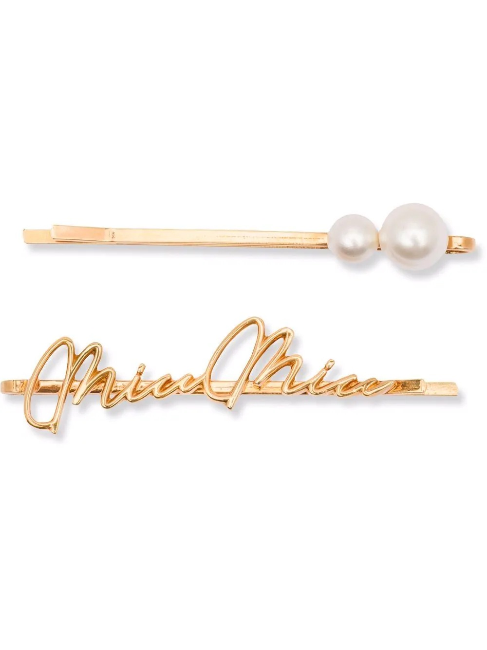 logo-signature pearl hair clip - 1