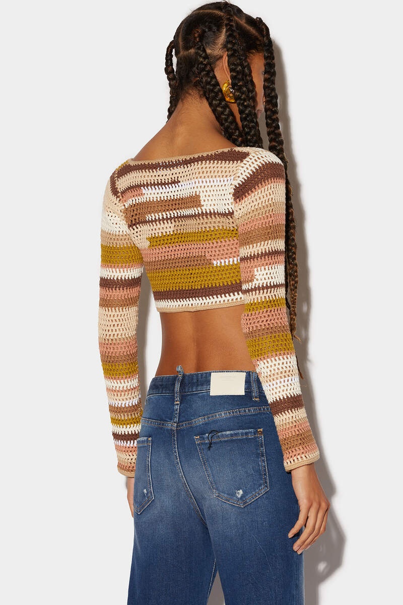 RAINBOW CROCHET CROP KNIT - 2