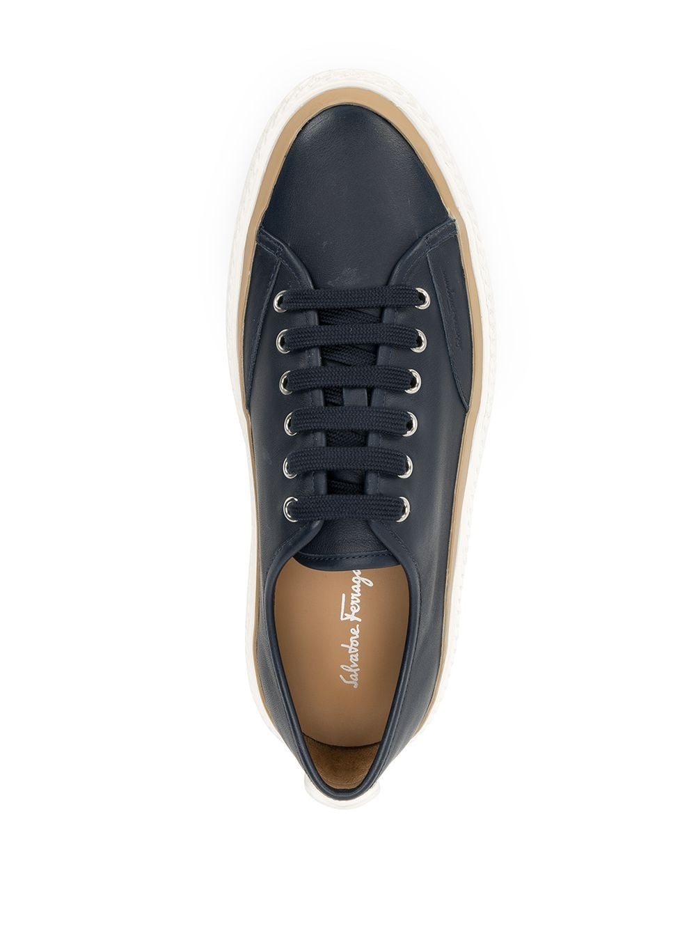 round-toe lace-up sneakers - 4