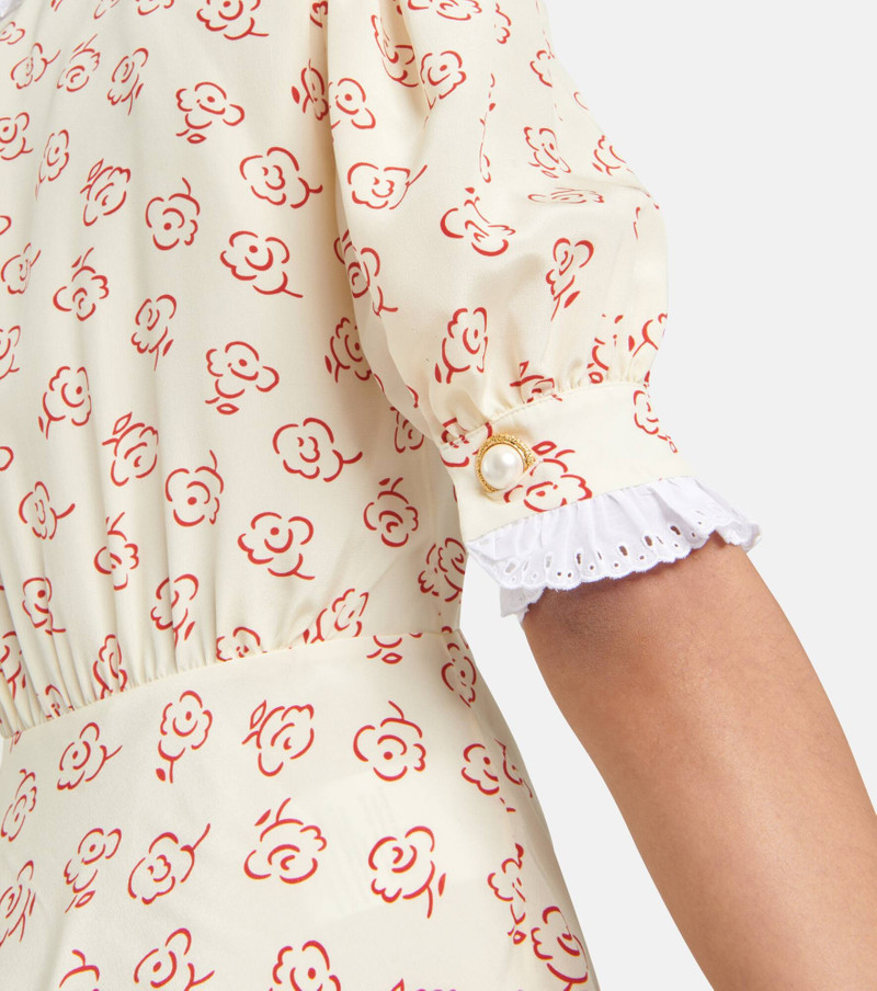 Floral printed silk minidress 6