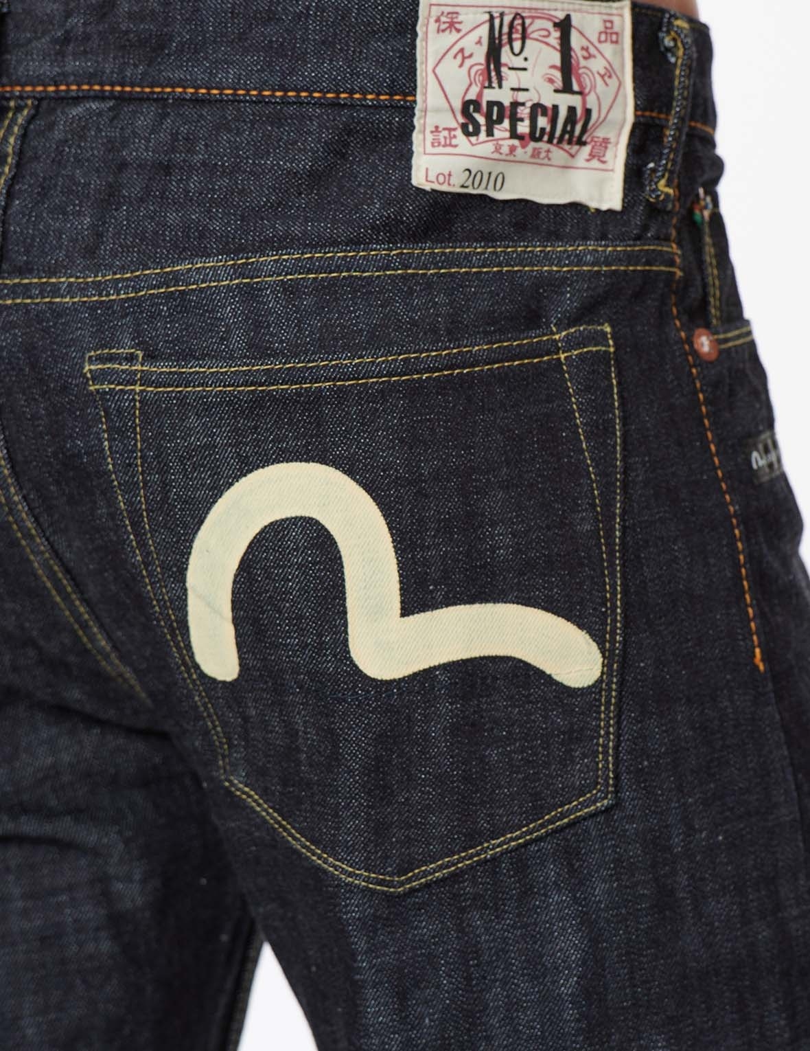 HANDPAINTED SEAGULL SLIM STRAIGHT FIT SELVEDGE DENIM JEANS #2010 - 9