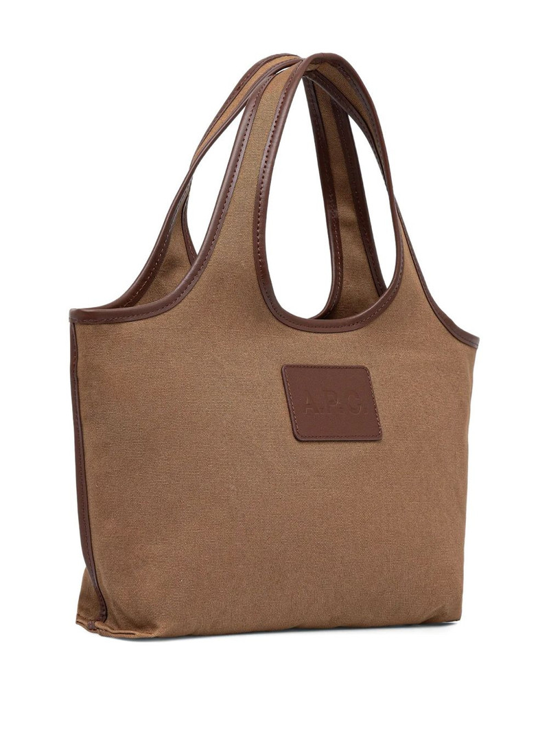 A.P.C. medium Harper leather-trimmed canvas tote bag outlook