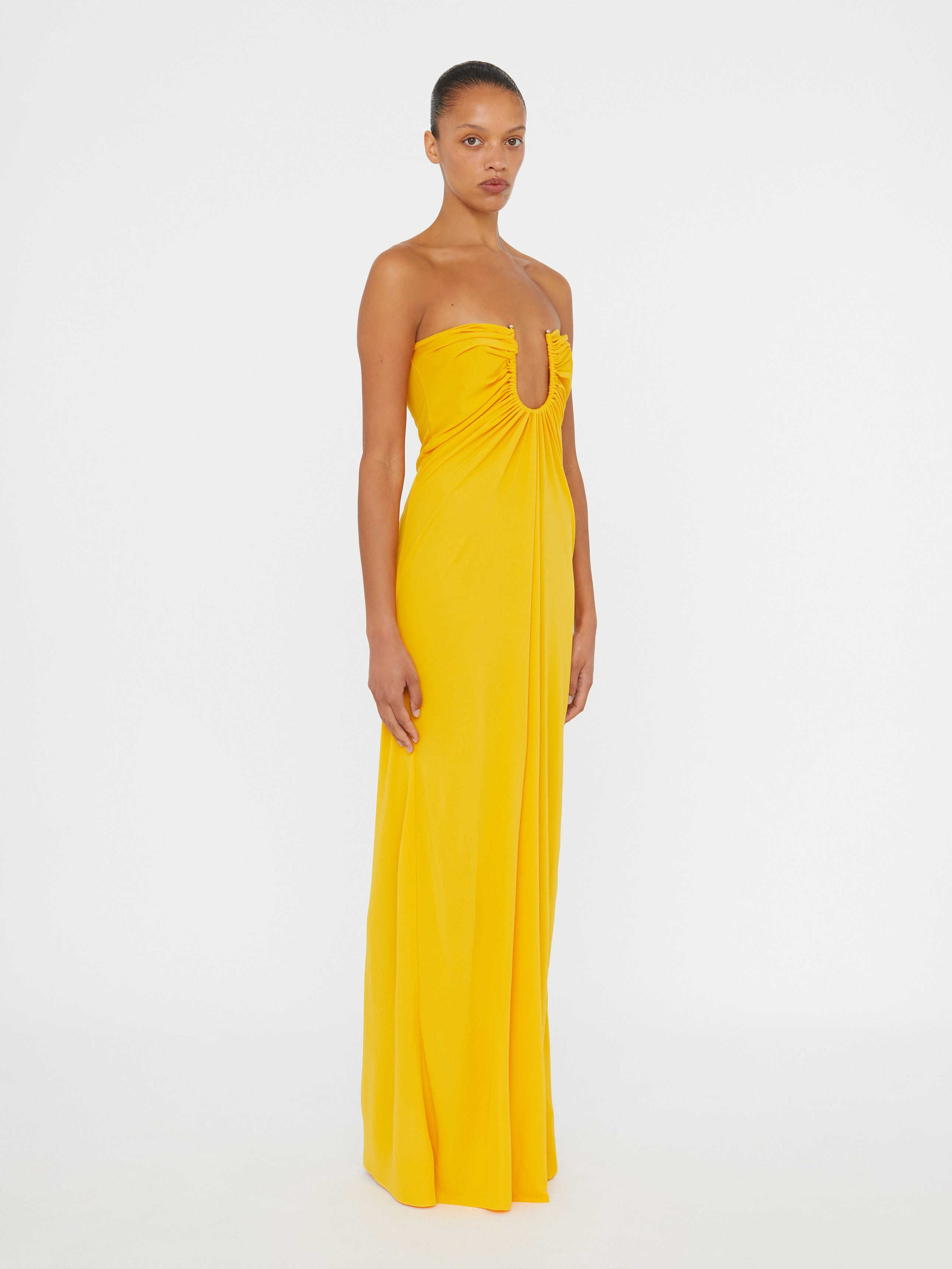 Arced Palm Strapless Dress - 2