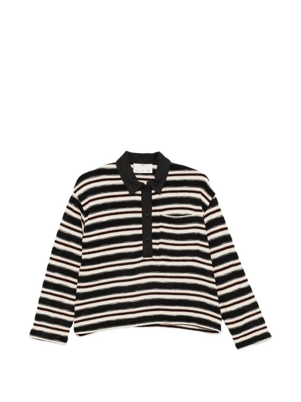 striped-knit polo top - 1