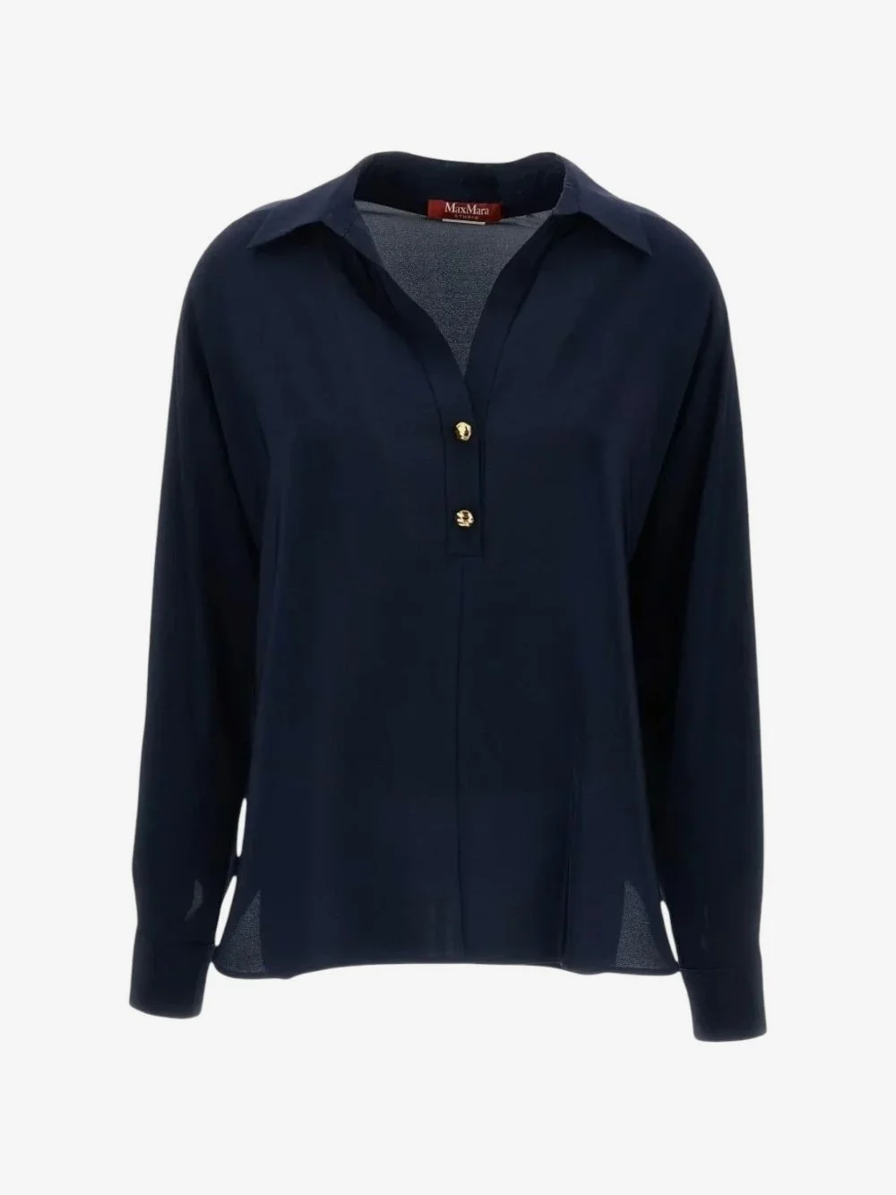 button-fastening silk polo - 1