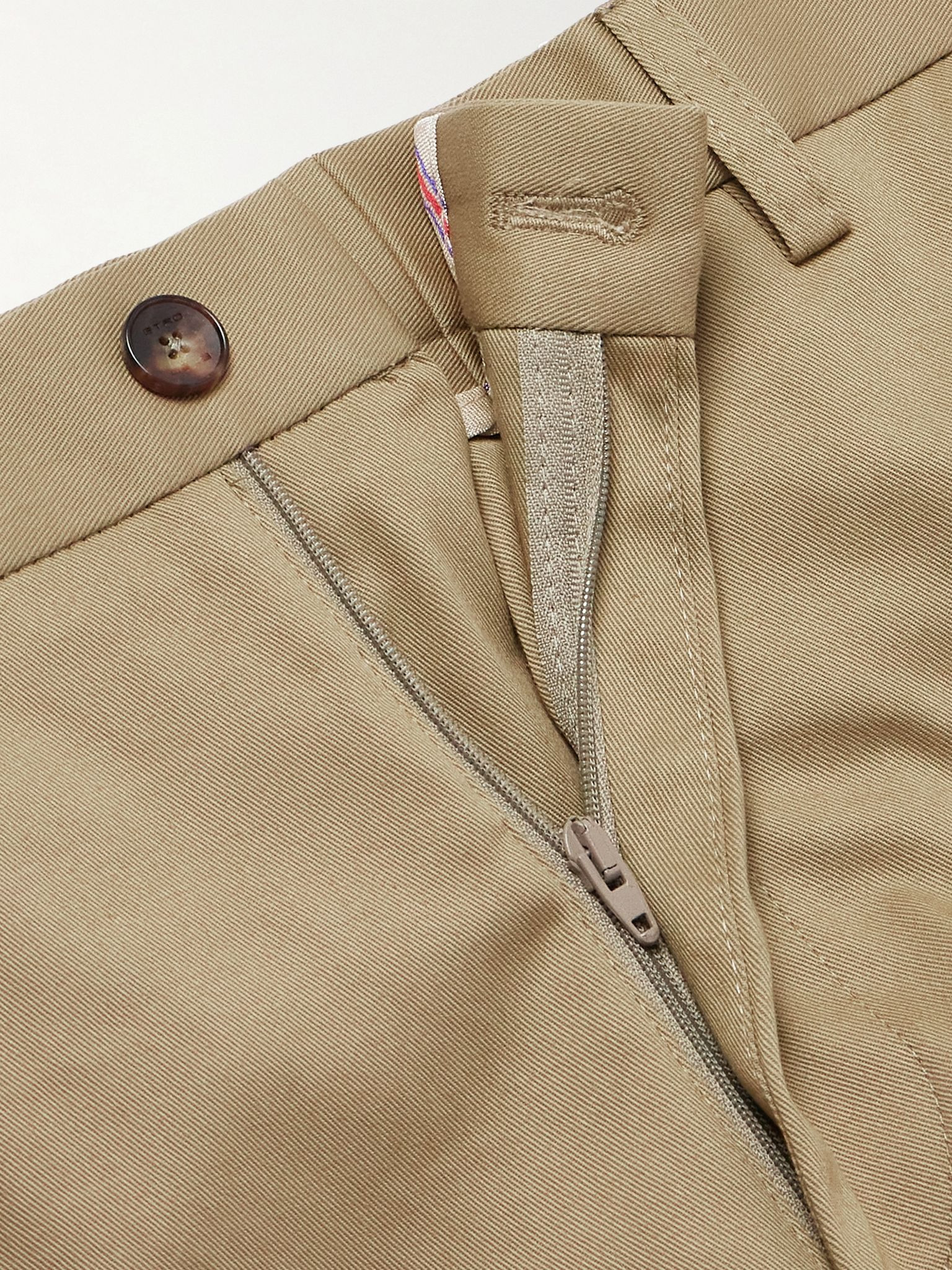 Roma Slim-Fit Straight-Leg Stretch-Cotton Twill Trousers Neutral - 6