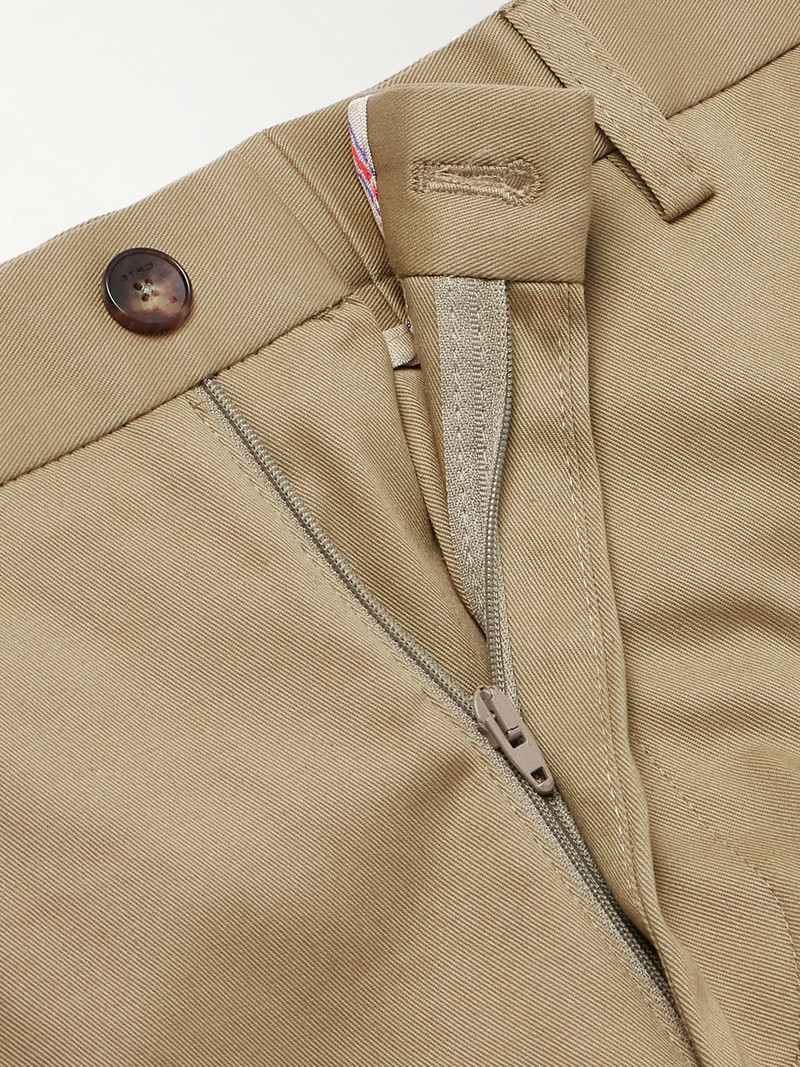 Roma Slim-Fit Straight-Leg Stretch-Cotton Twill Trousers Neutral 6