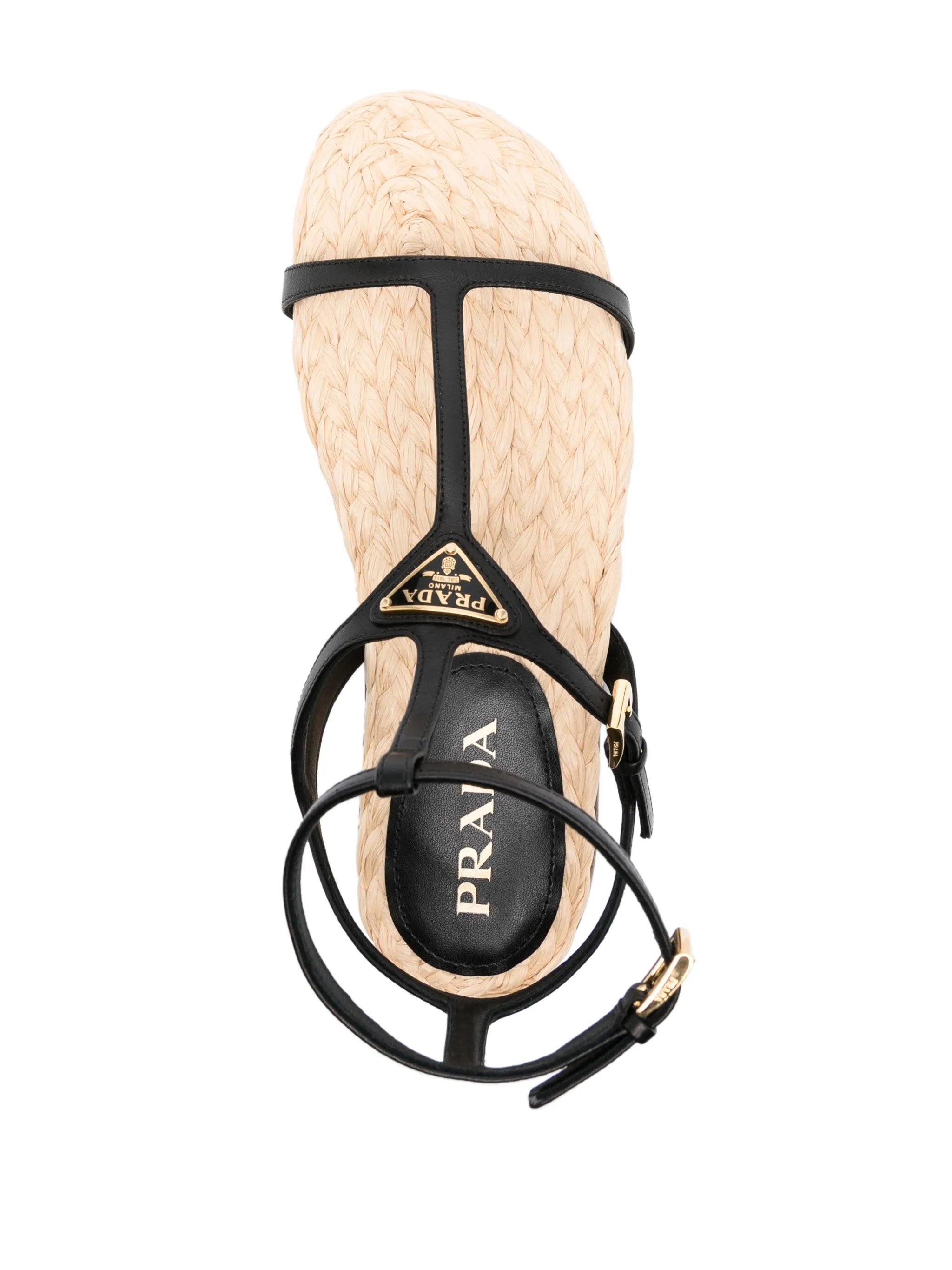 Triangle-logo Leather Sandals - 3