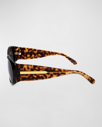 Marni Logo Acetate Wrap Sunglasses outlook