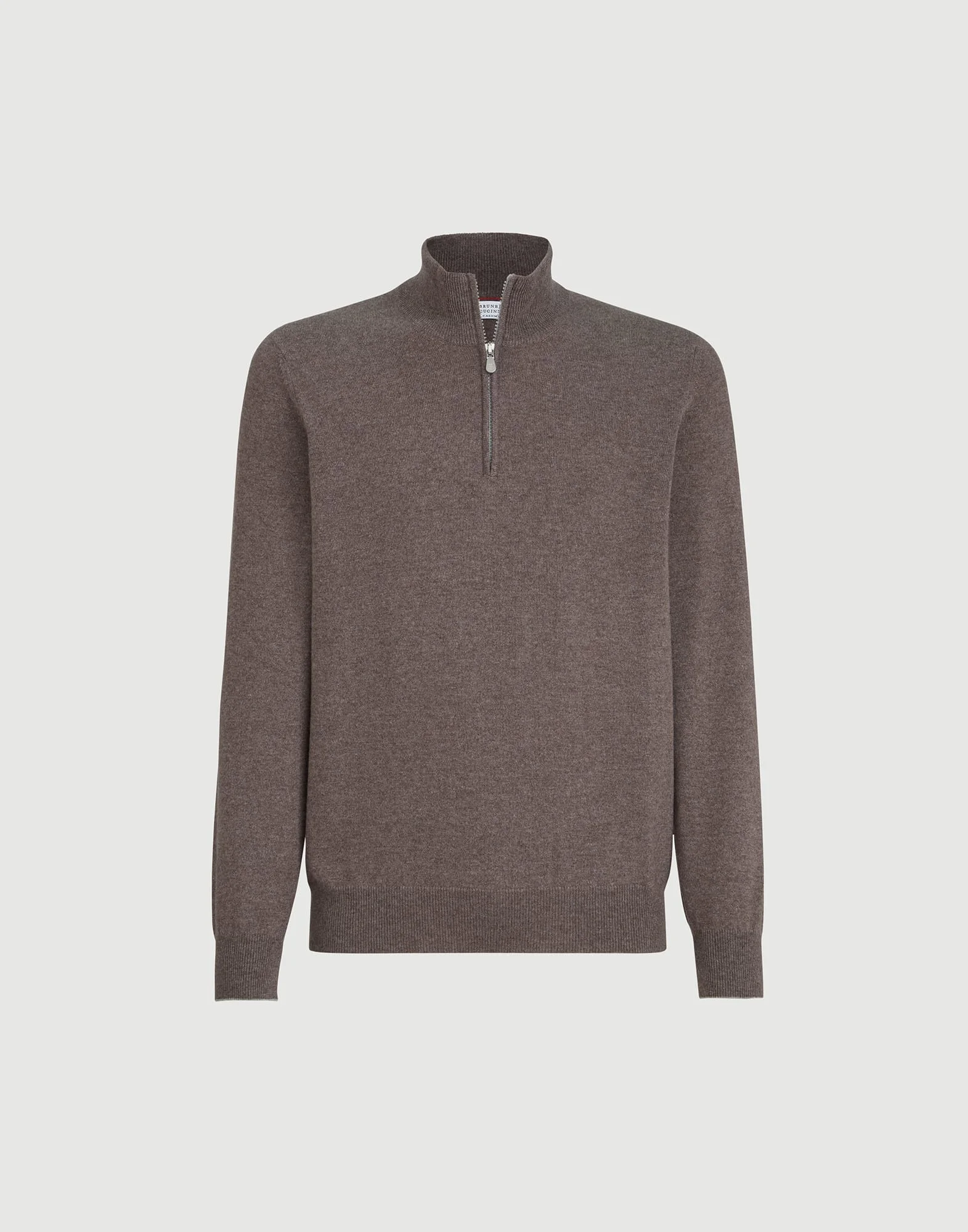 Cashmere sweater with half zip - 1
