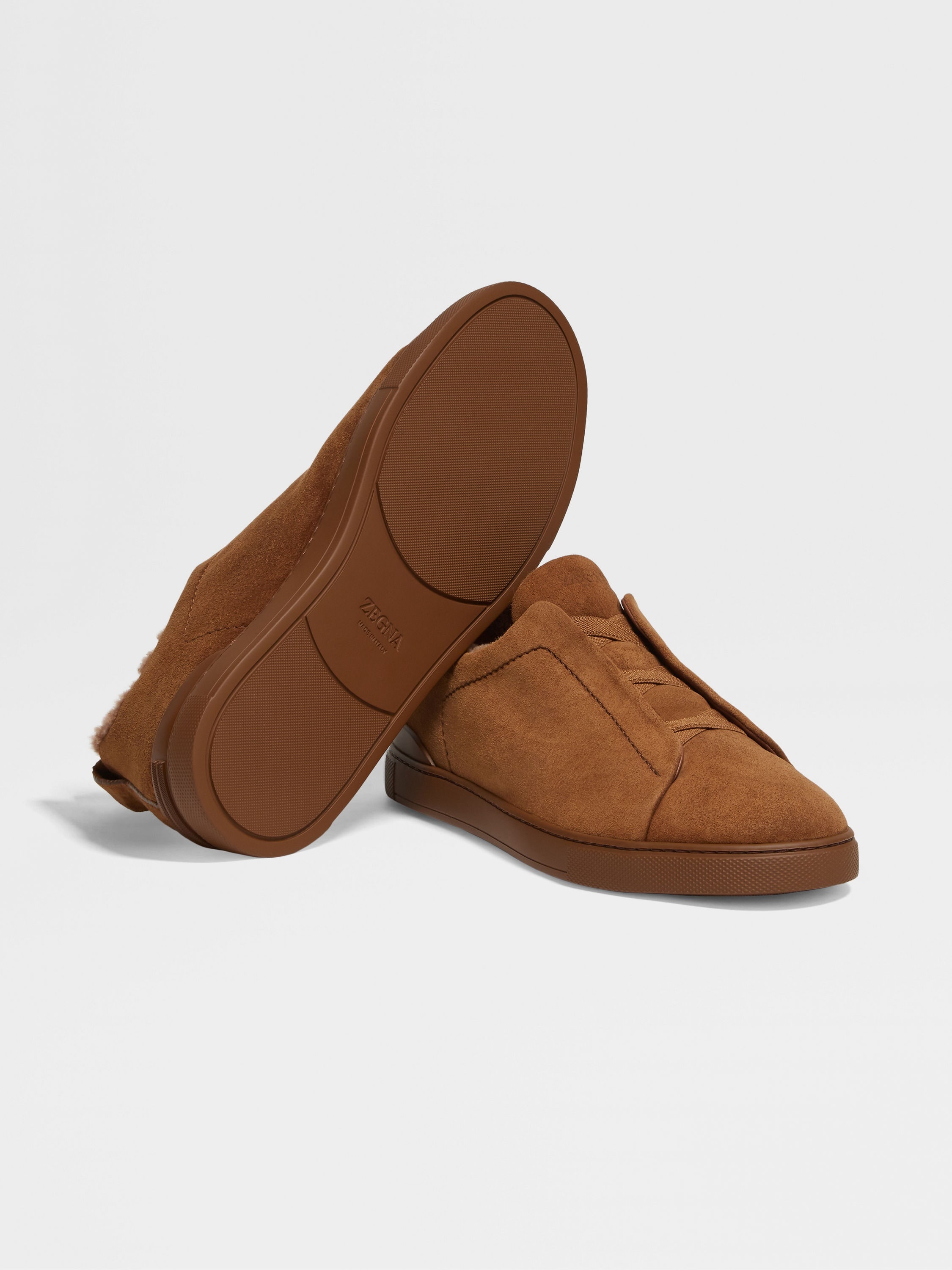 LIGHT BROWN SUEDE TRIPLE STITCH™ SNEAKERS - 5
