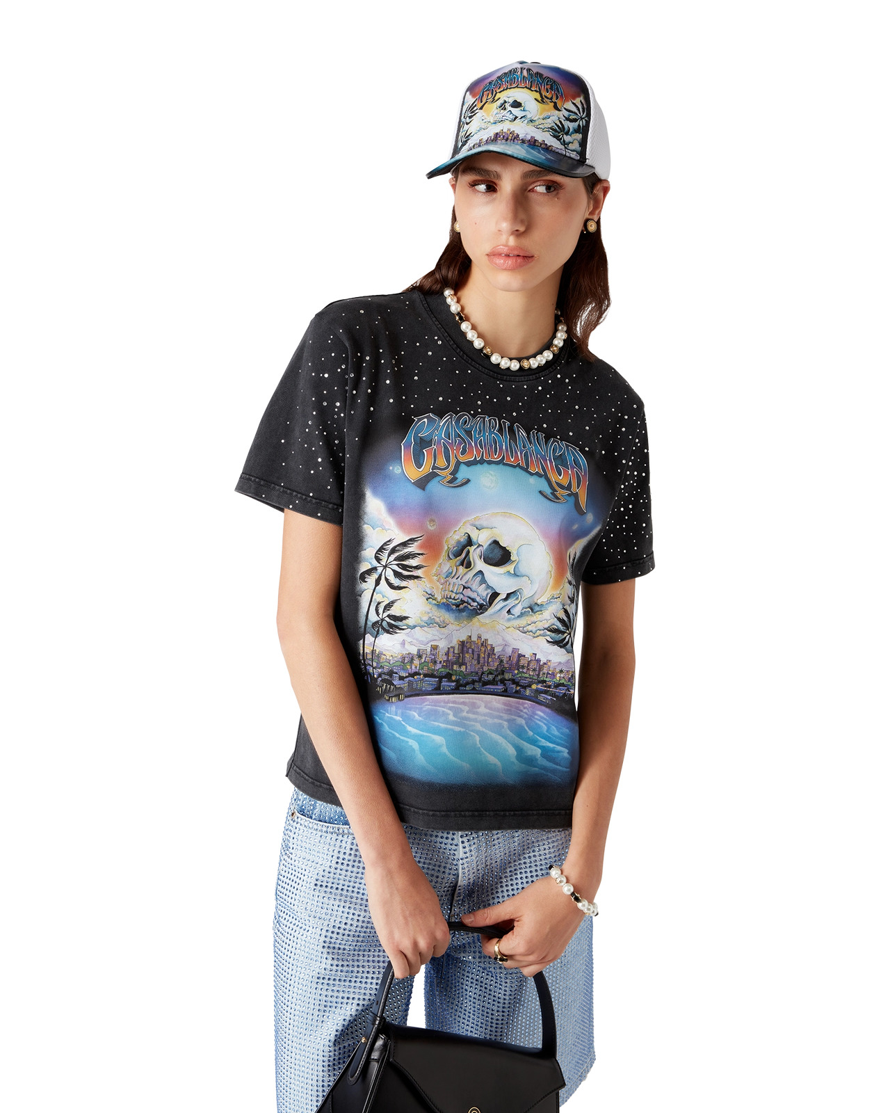 La Prémonition Crystal Embellished T-Shirt | Casablanca Paris - 4