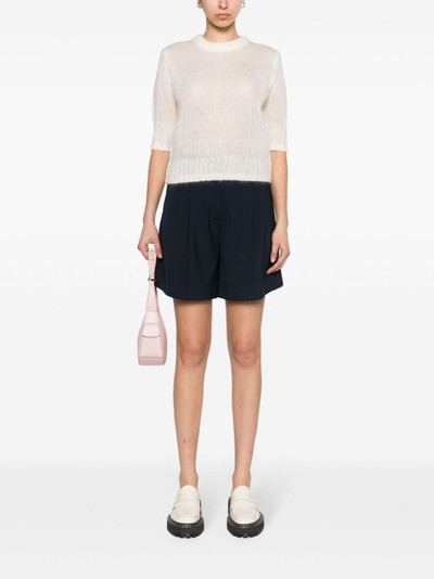 GANNI high-rise pleated shorts outlook