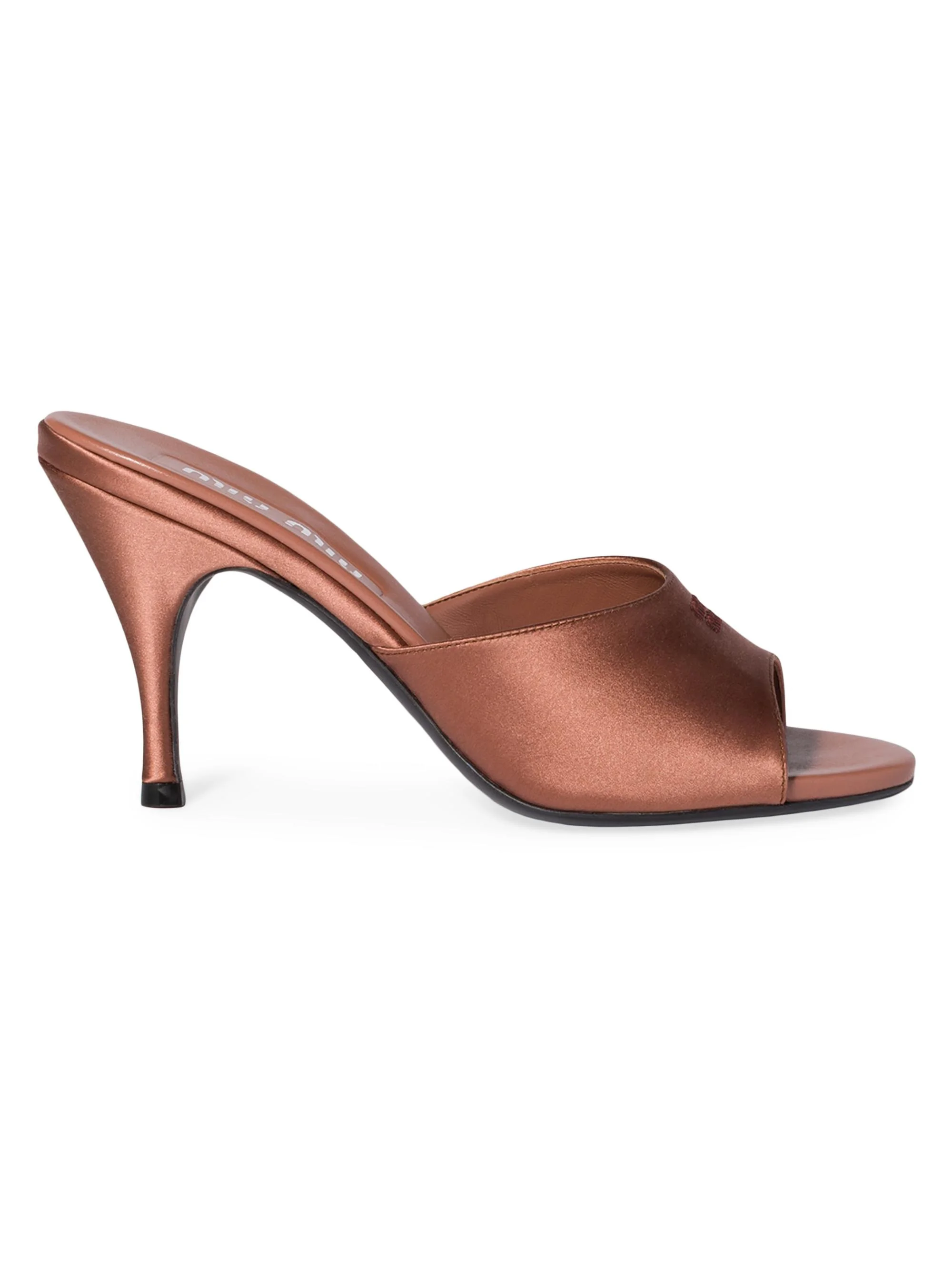 Women's Satin Sandals - Brown - 1
