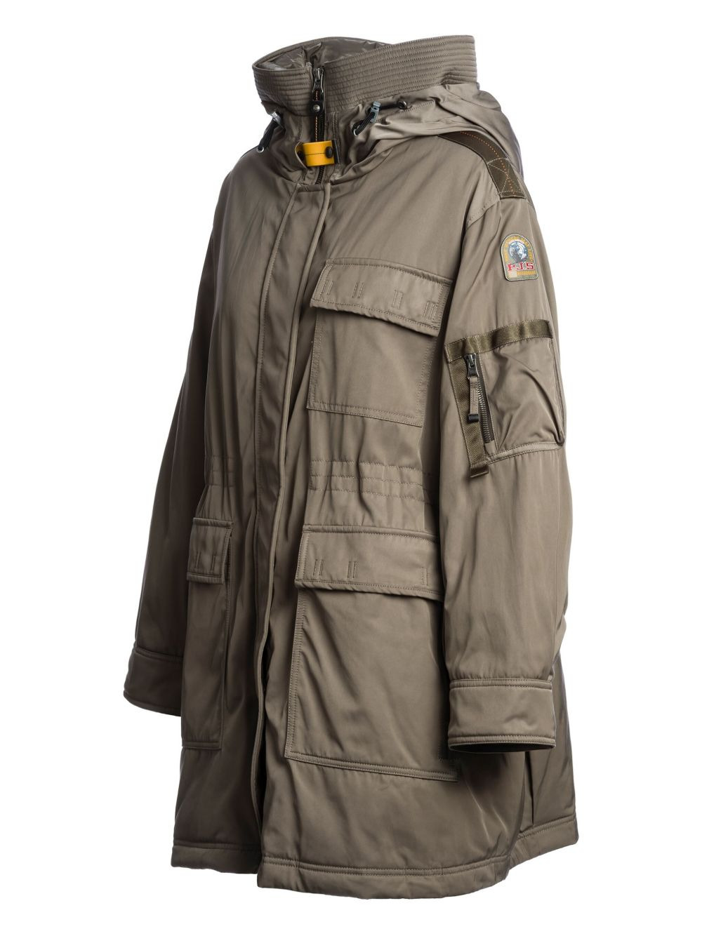 hooded flap-pockets coat - 4
