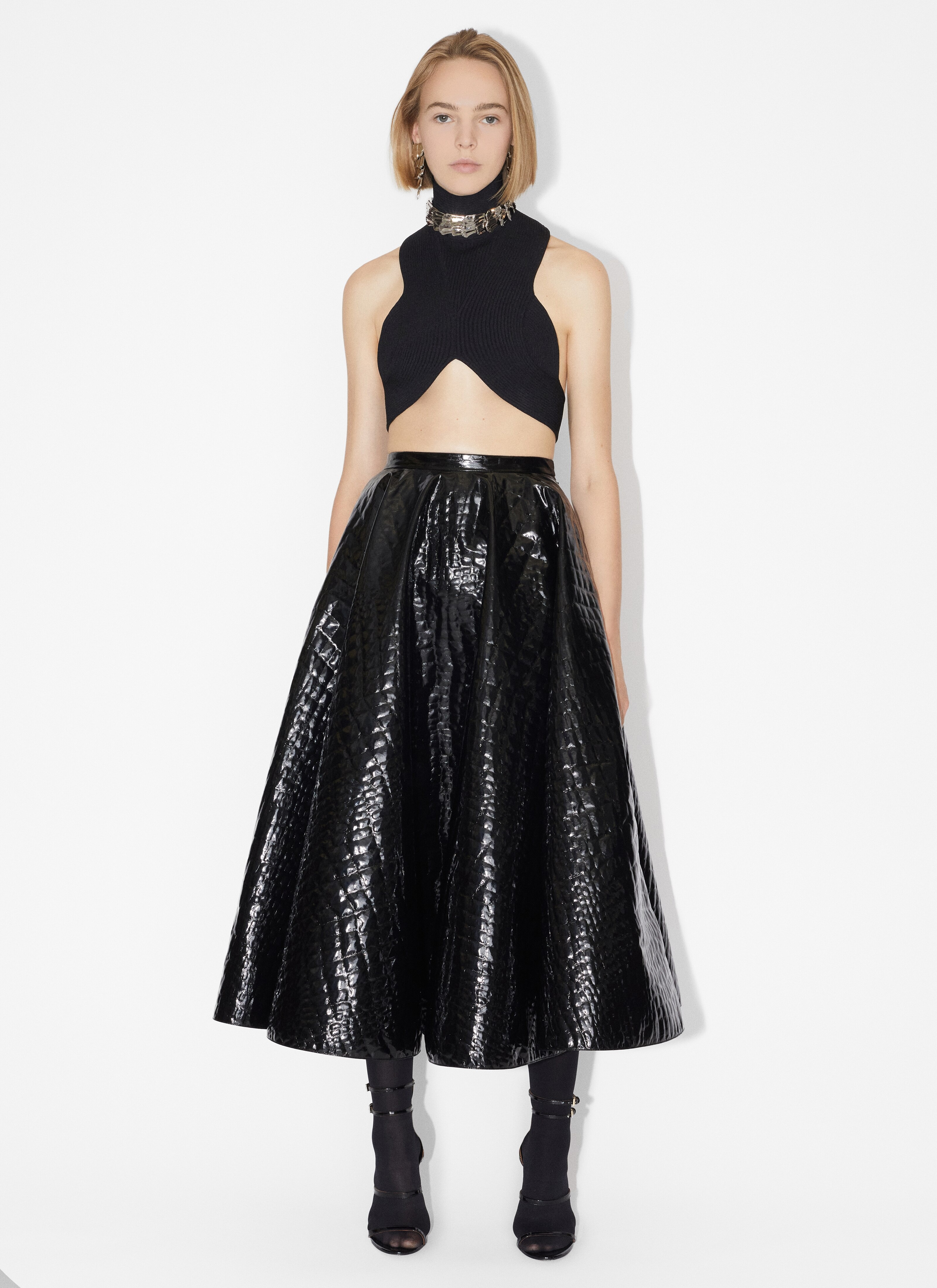 MIDI "CROCODILE" PATTERN SKIRT - 2