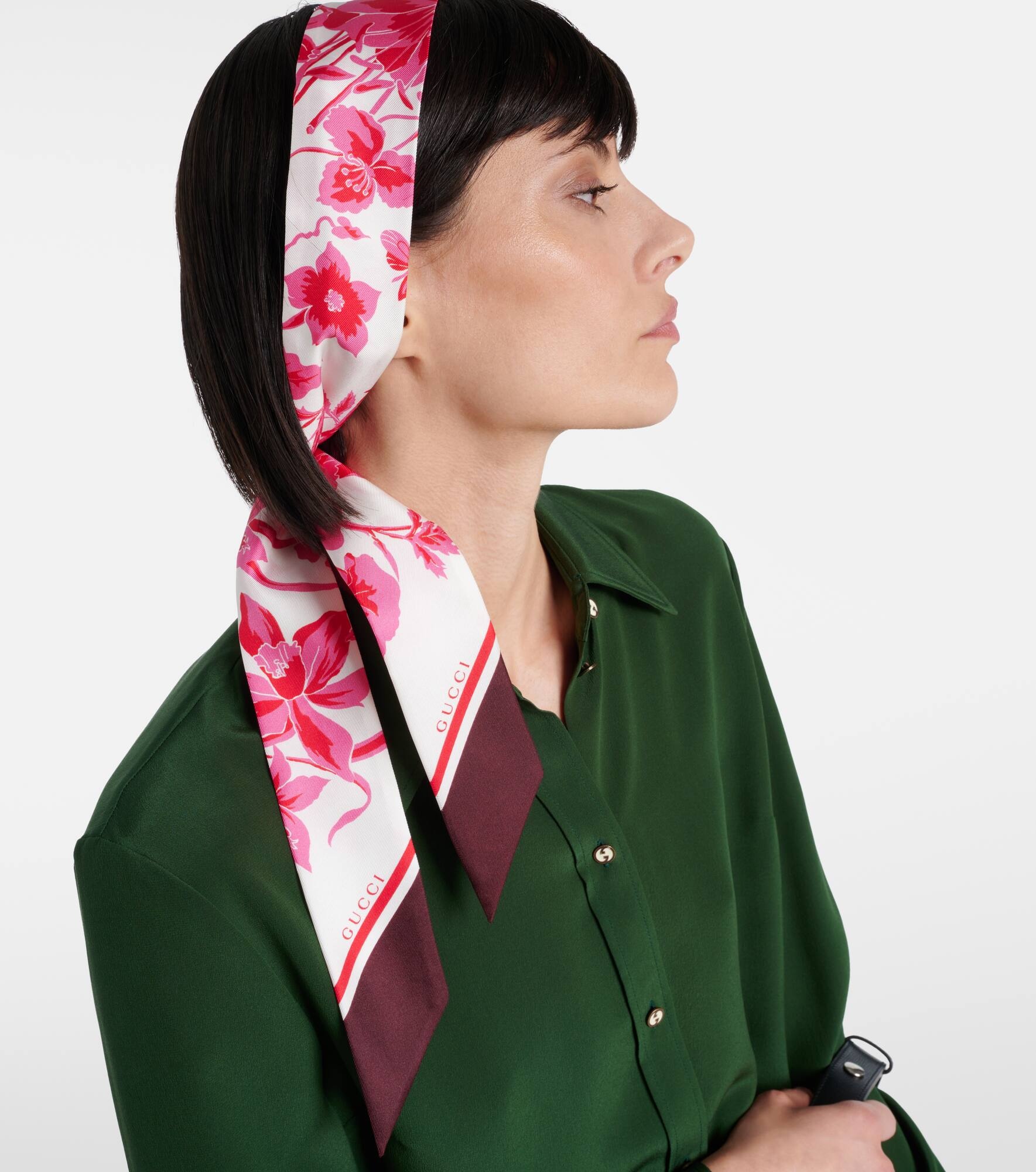 Floral silk scarf - 3