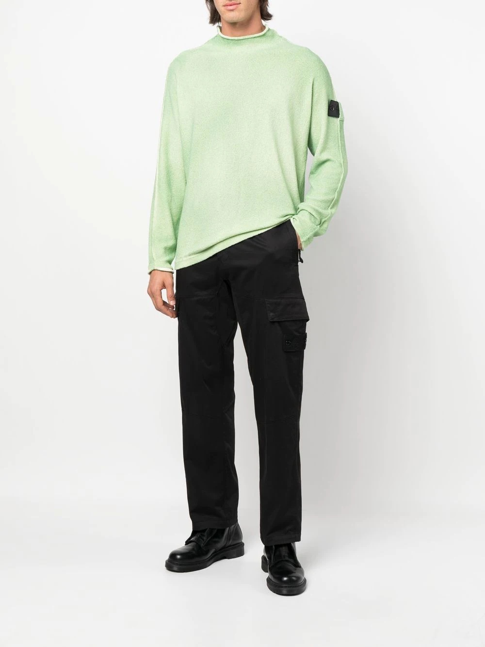 raw-cut hem jumper - 2