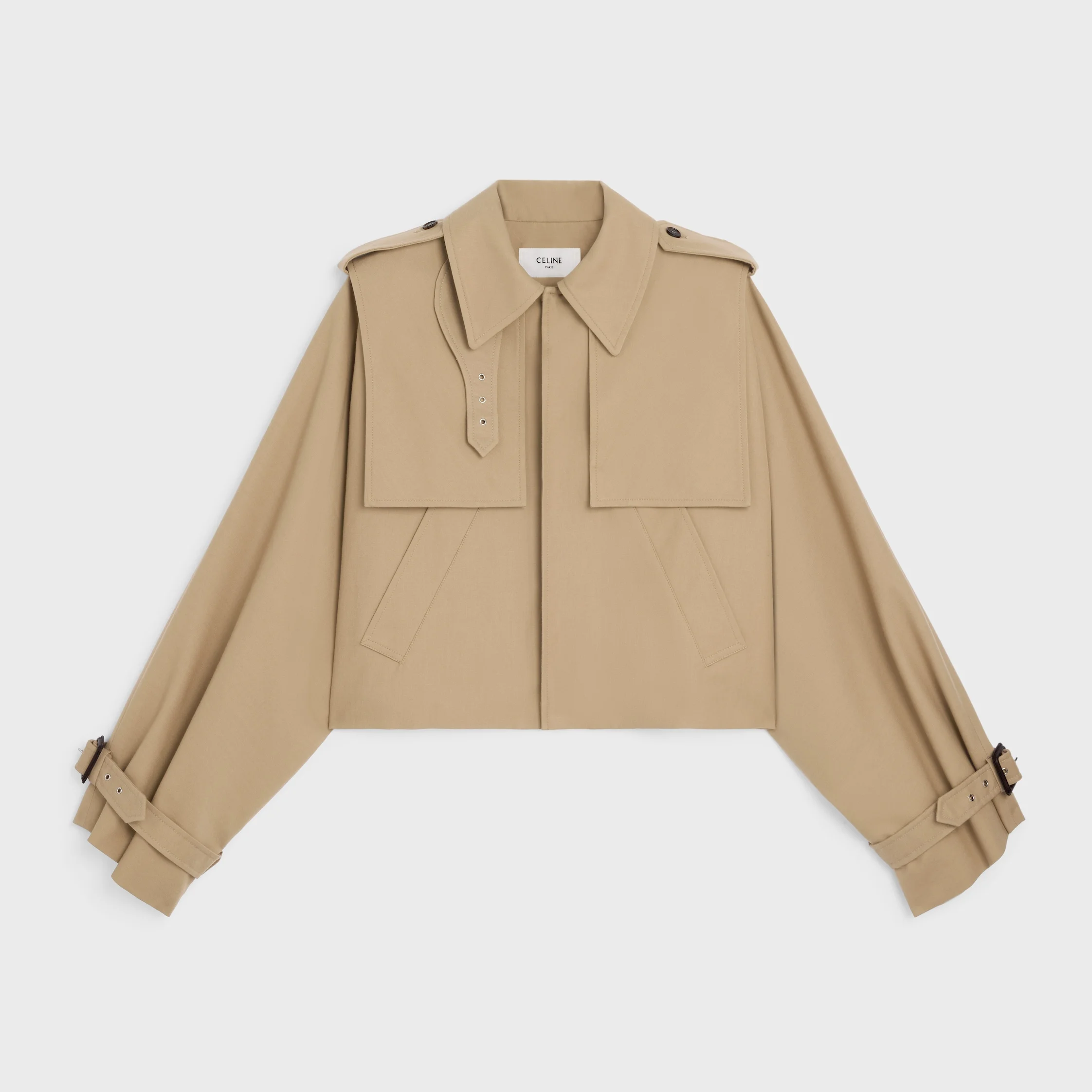 jacket IN COTTON AND WOOL GABARDINE - 1