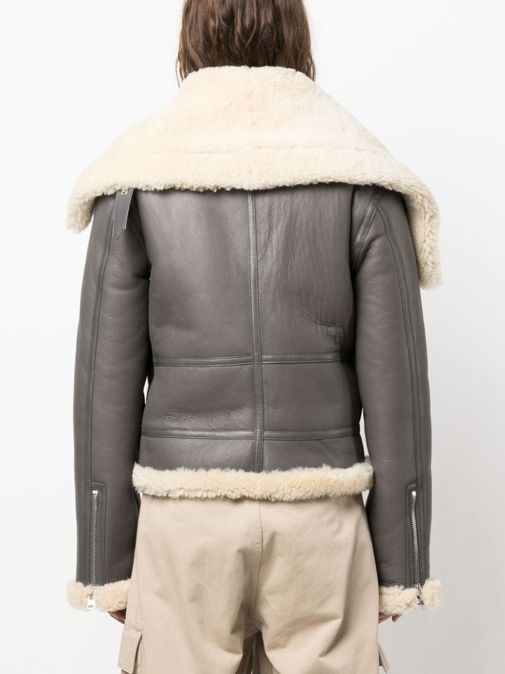Jacke fleece-collar leather coat - 4