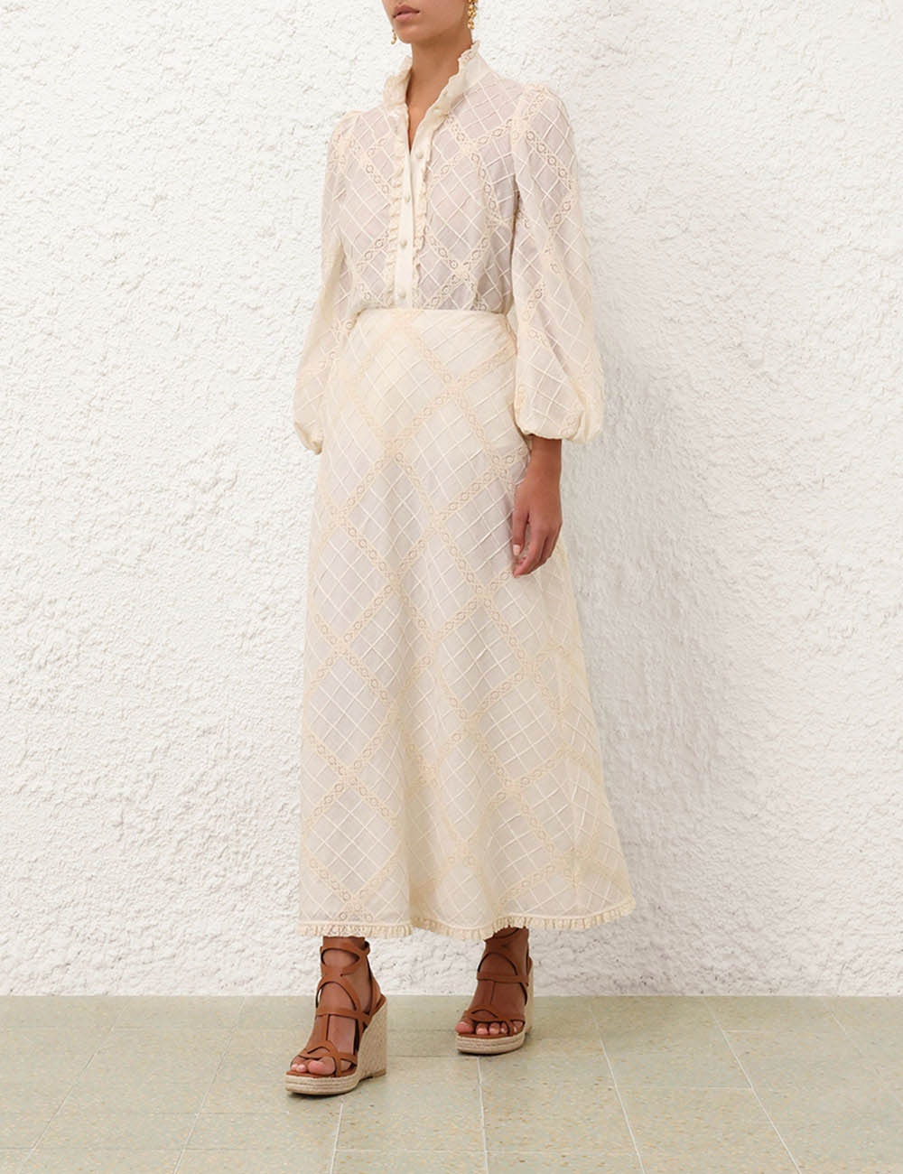 TALLOW LACE TRIM BIAS SKIRT - 2