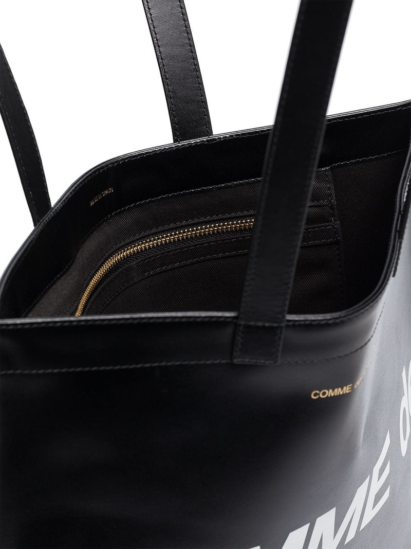 logo-print leather tote bag 5