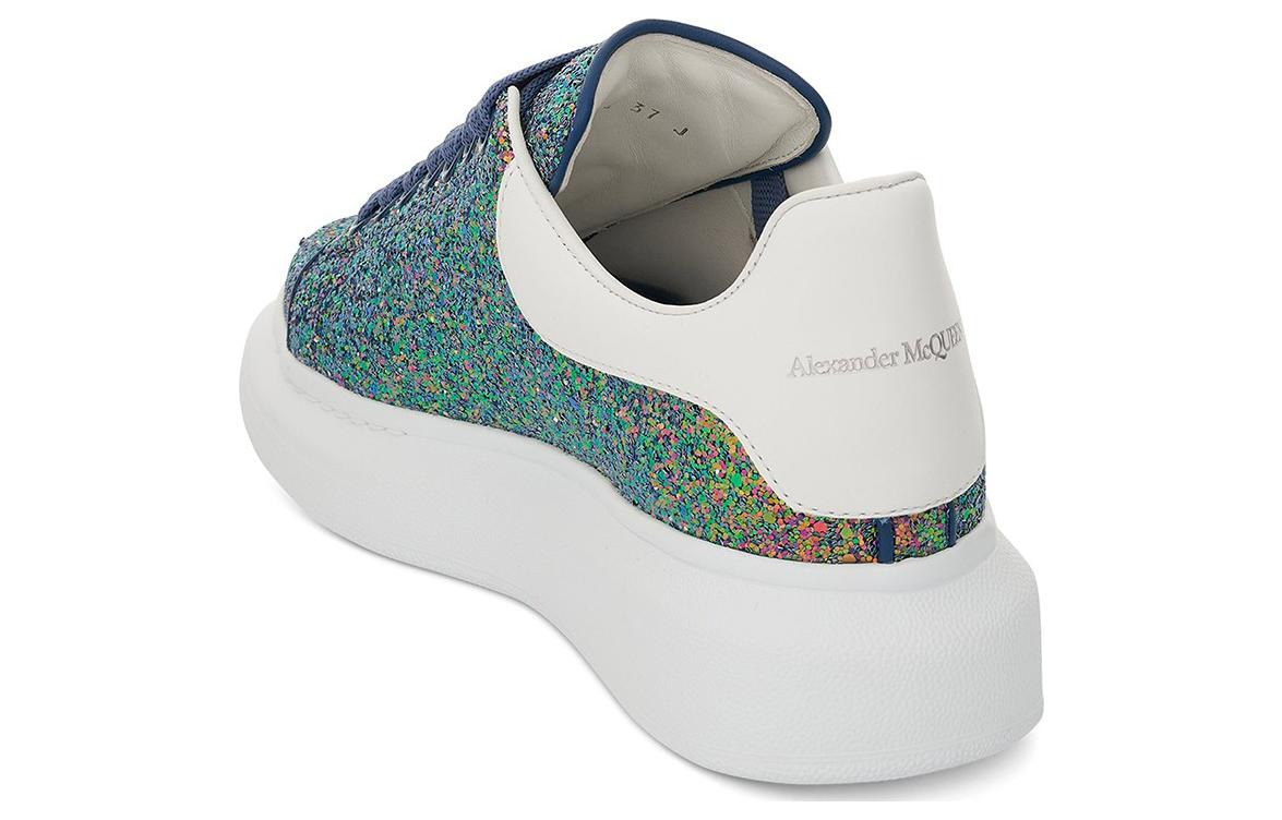 (WMNS) Alexander McQueen Oversized Sneaker Glitter 'Petrol Blue' 558944W4MC23138 - 4
