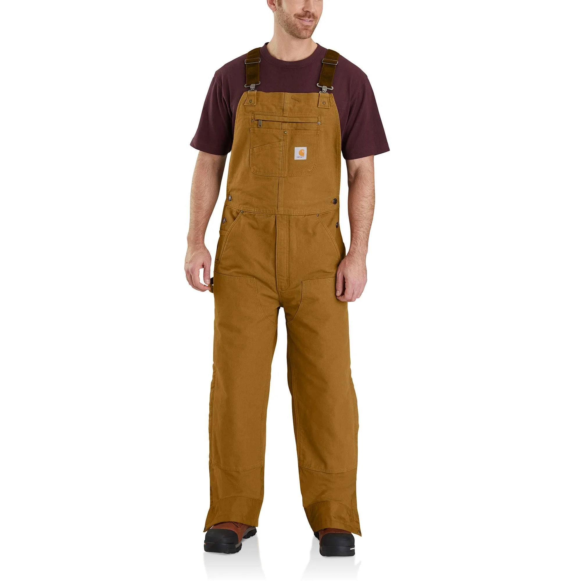 Washed Duck Insulated Bib Overall - 1