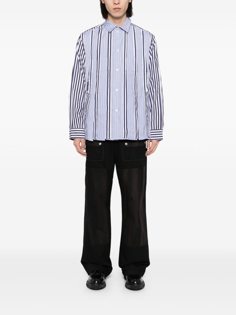 sacai striped button-up shirt outlook