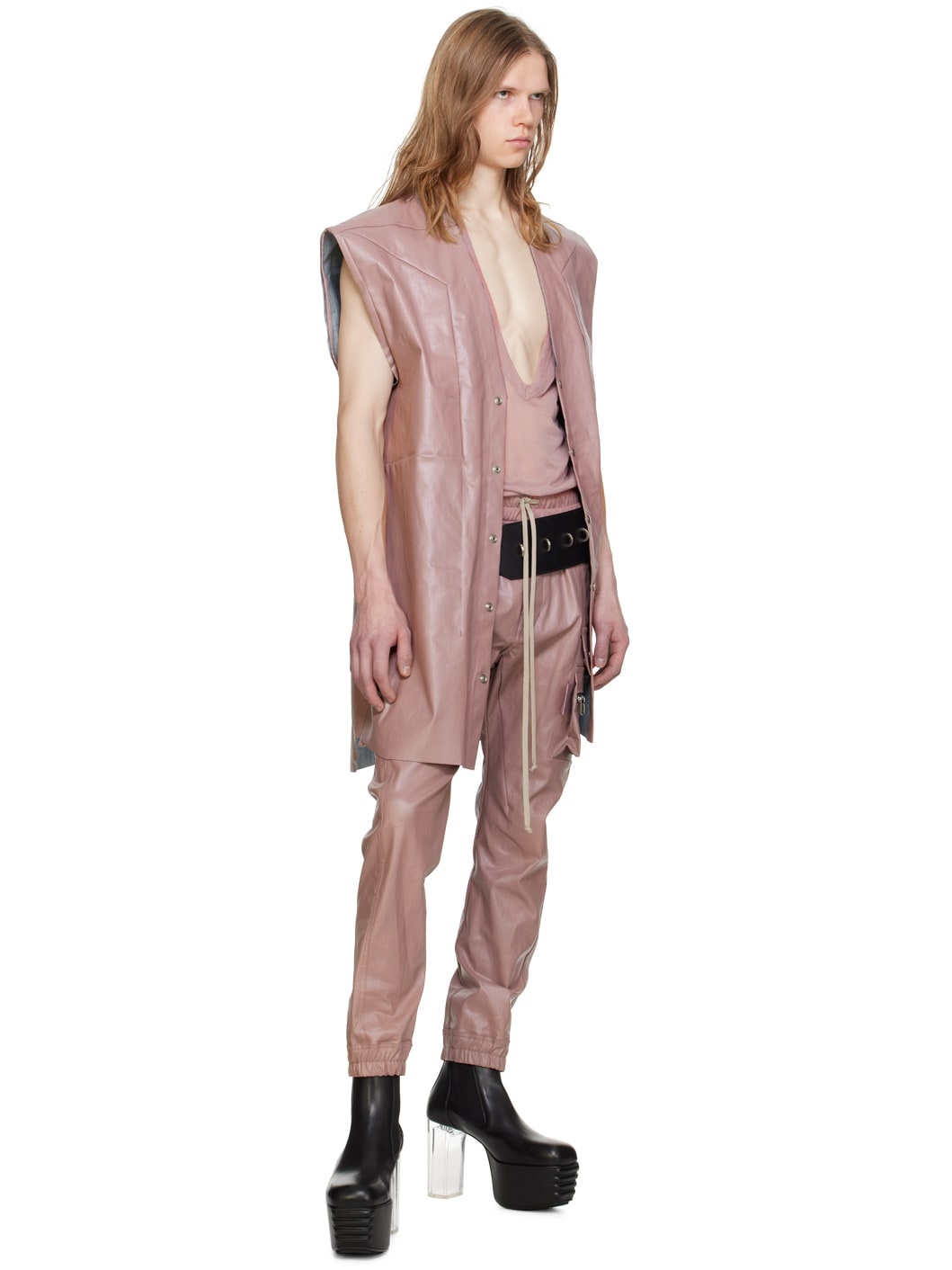 Pink Mastodon Denim Cargo Pants - 4