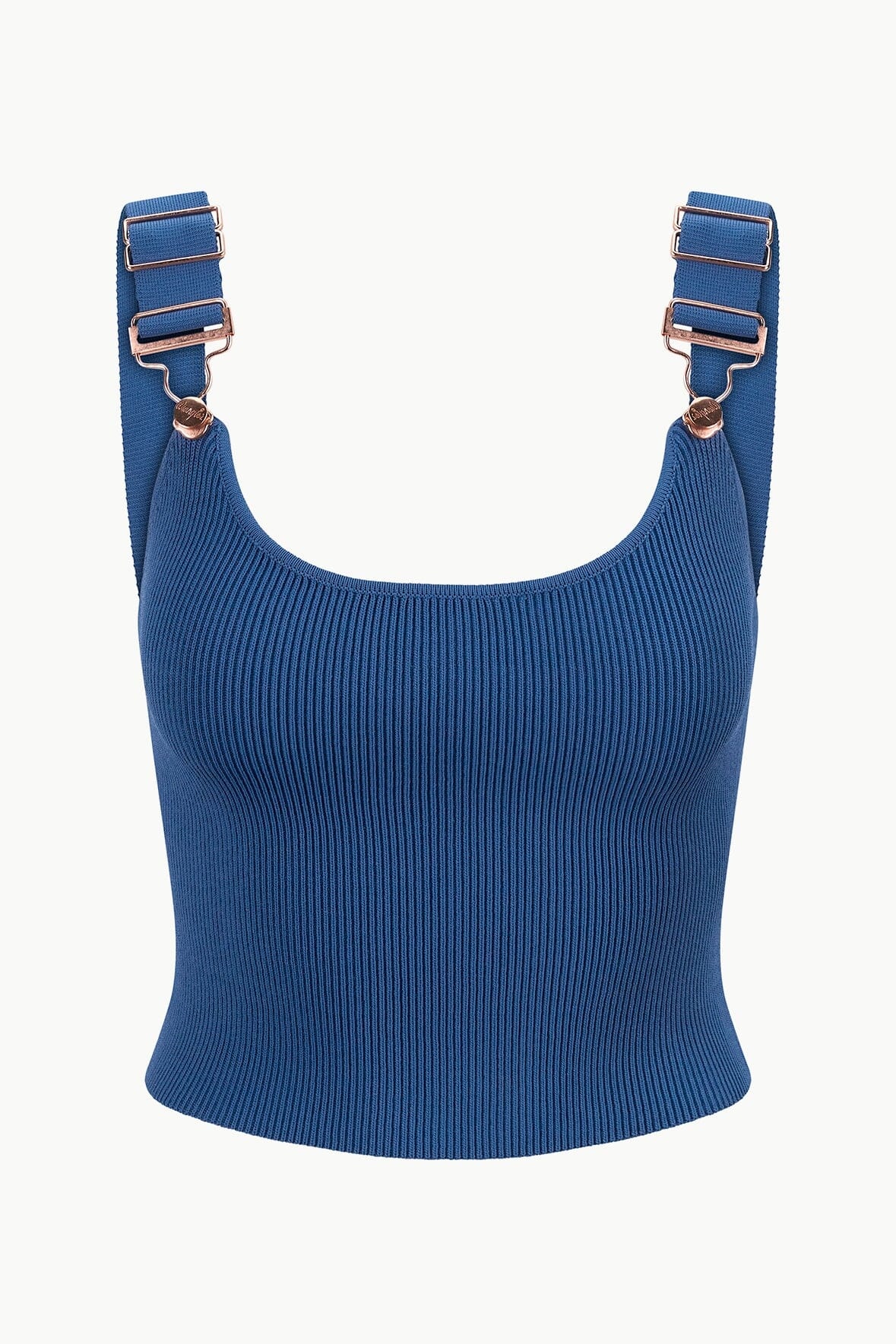 STAUD + WRANGLER THE OVERALL RIB TANK DENIM BLUE - 1