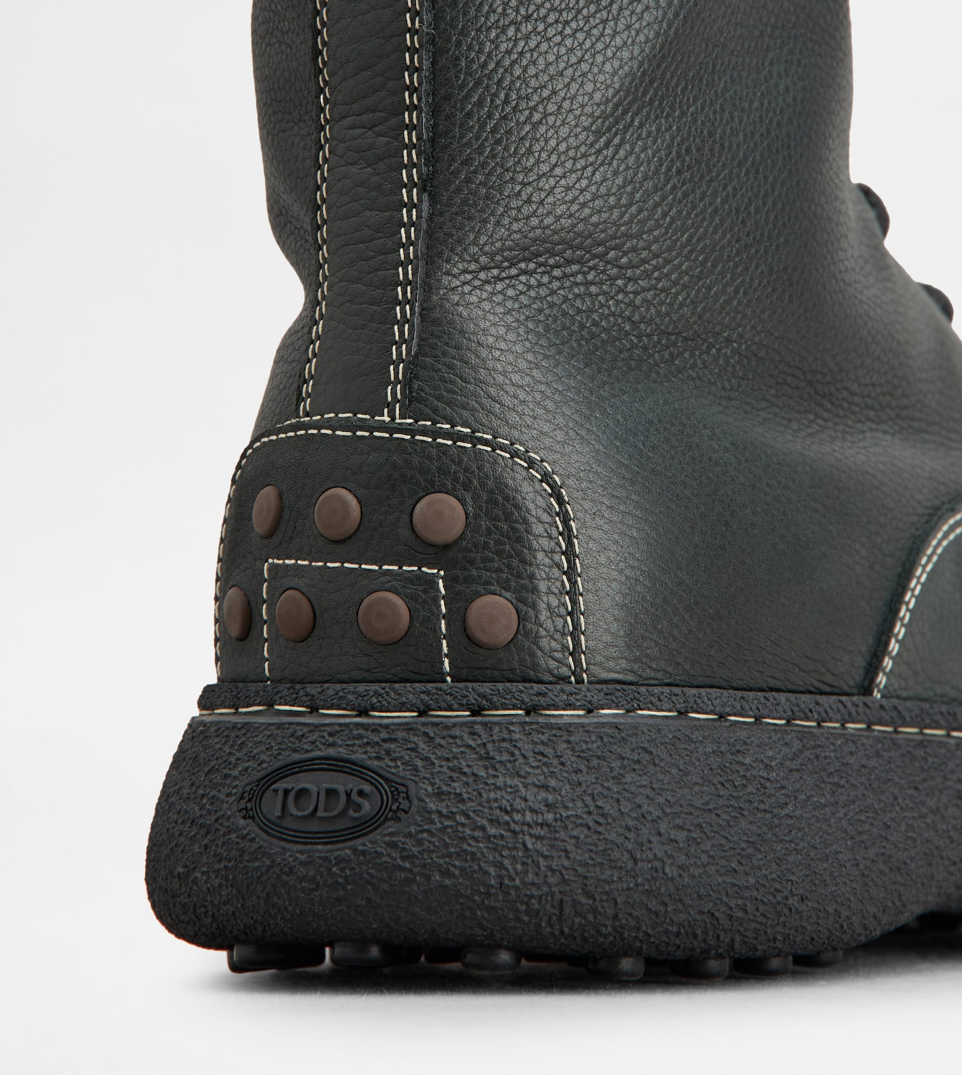 TOD'S W. G. LACE-UP ANKLE BOOTS IN LEATHER - BLACK - 5