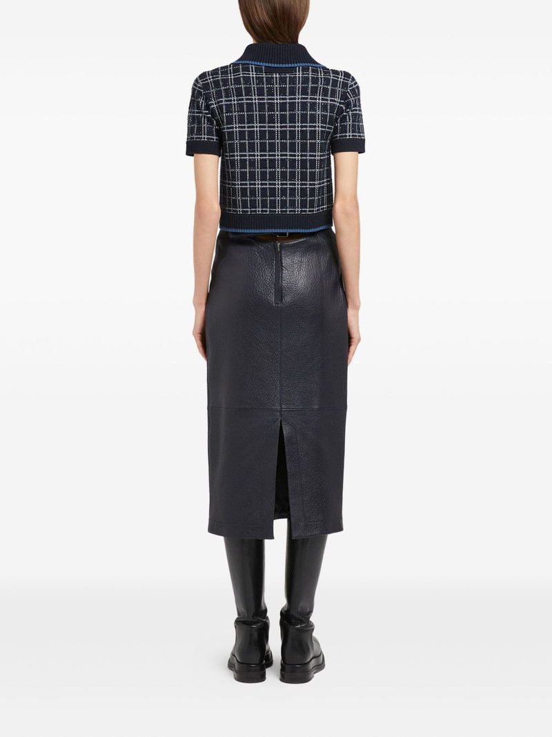 check-pattern short-sleeve top 3