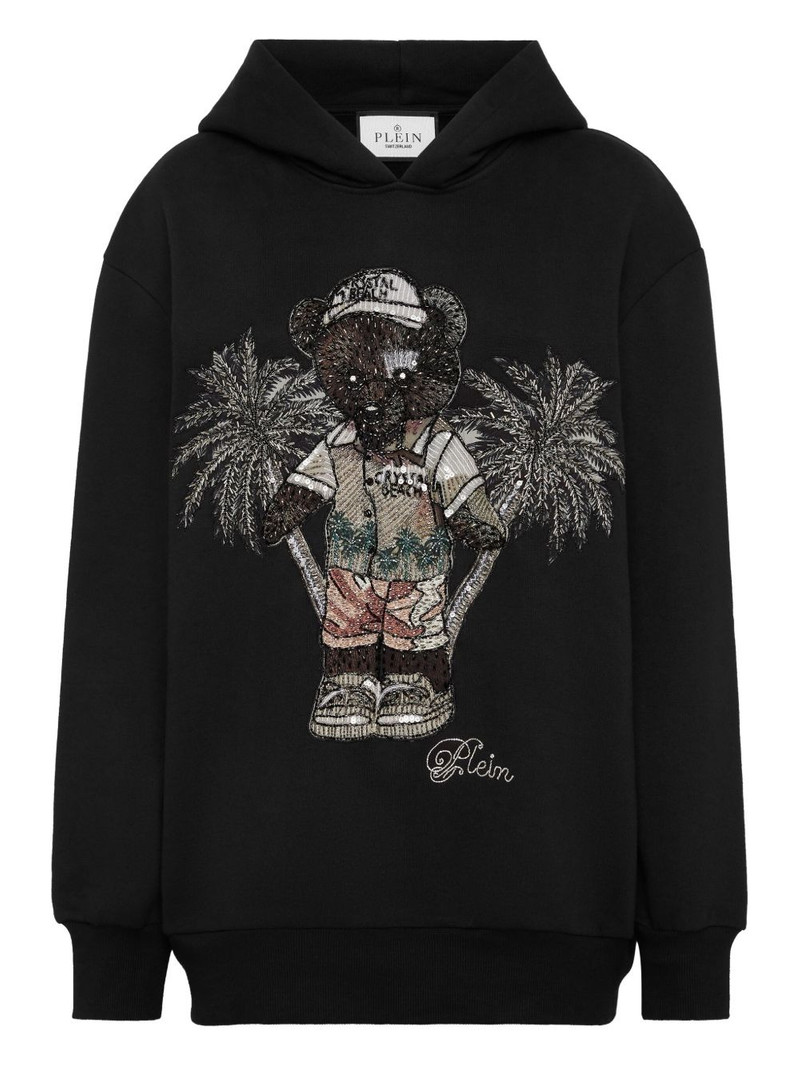 teddy-palm embellished hoodie 1
