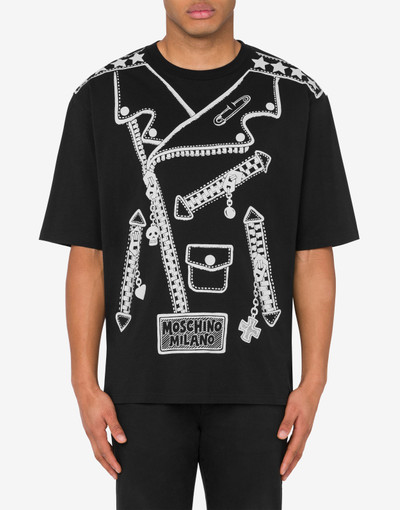 Moschino BIKER PRINT ORGANIC JERSEY T-SHIRT outlook