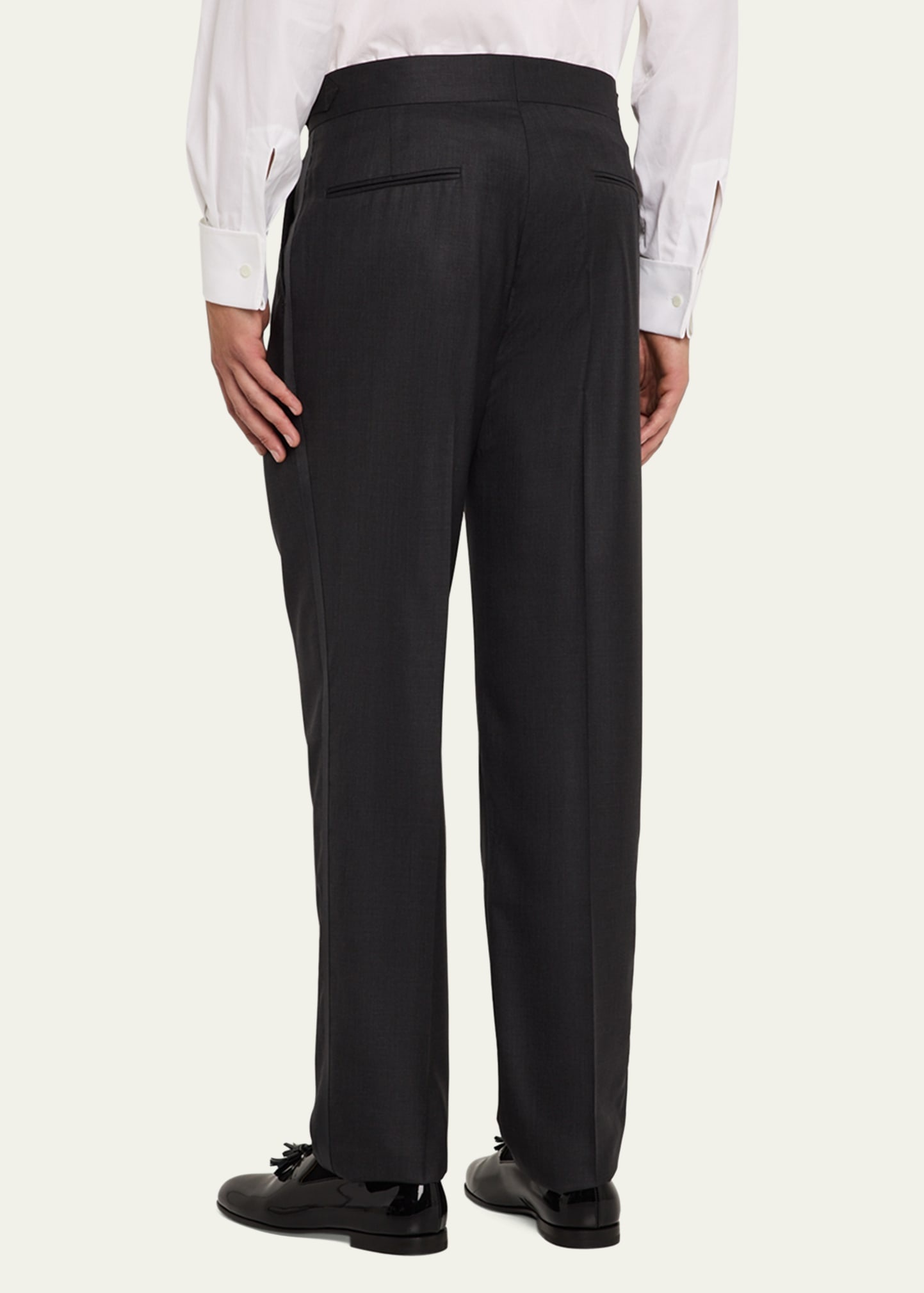 Men's Pleated Formal Pants with Side Tabs - 3