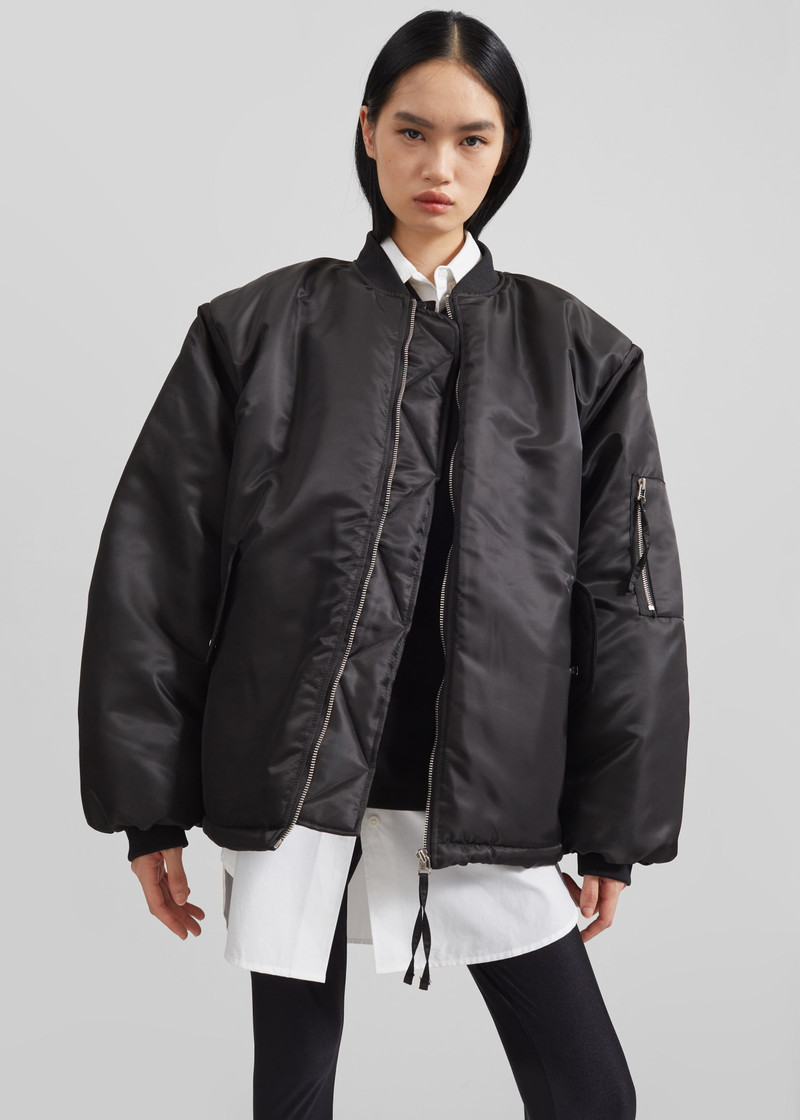 Volme Padded Bomber Jacket - Black 4