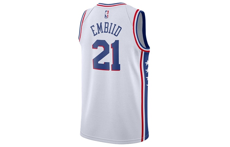 Nike NBA NBA Philadelphia 76Ers Embiid Sw Fans League Jersey White 864441-102 - 2