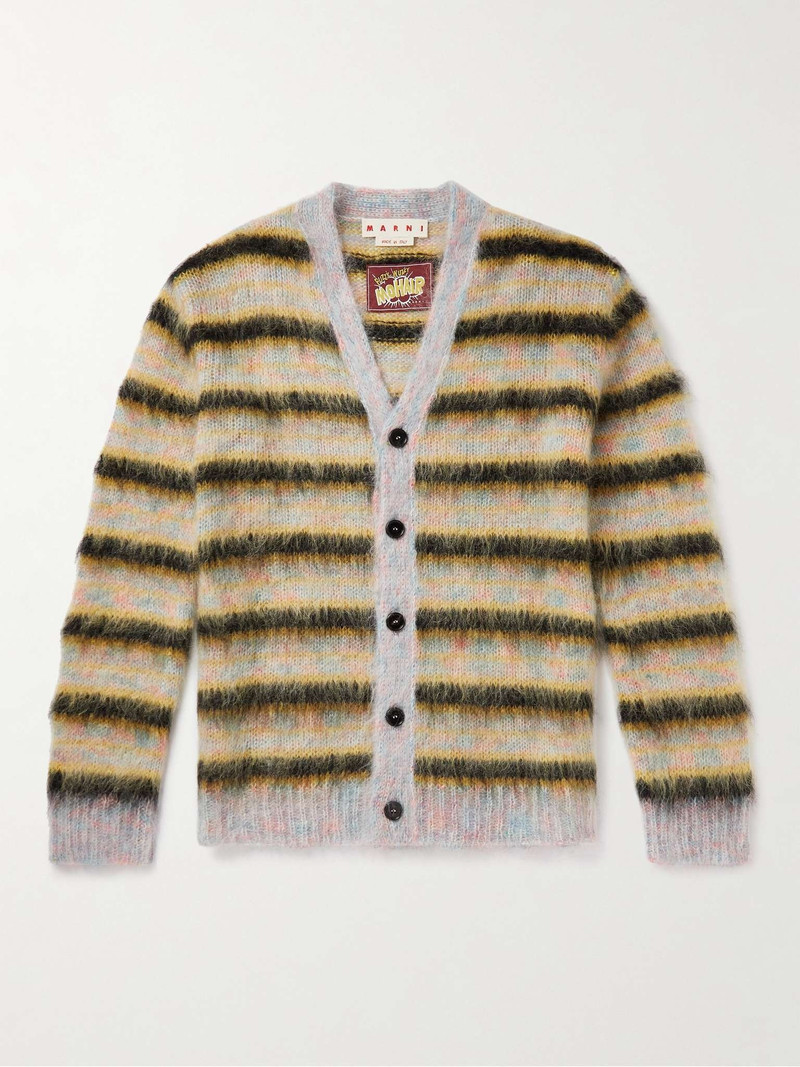 Striped Mohair-Blend Cardigan 1