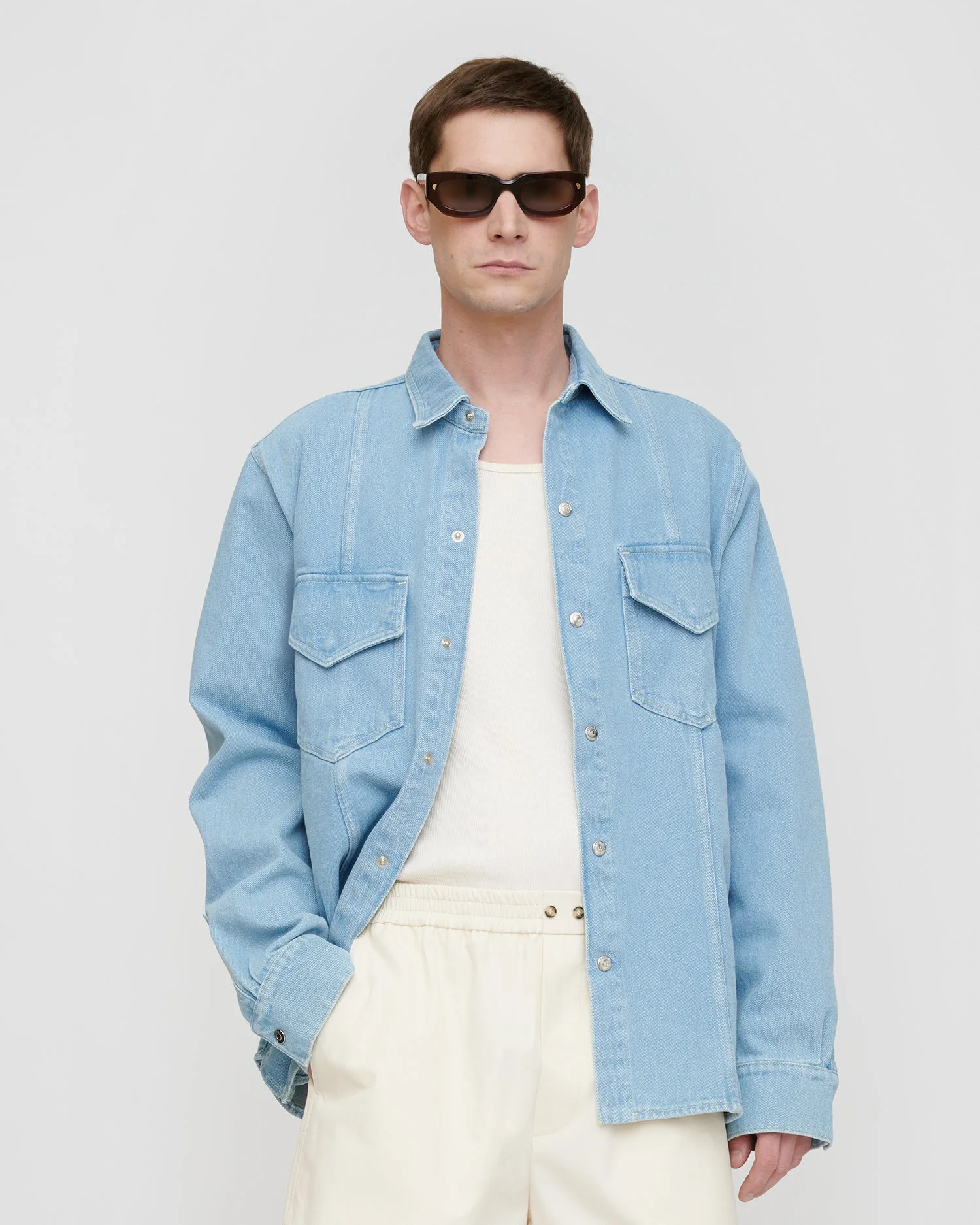 Patch Pocket Denim Overshirt - 1