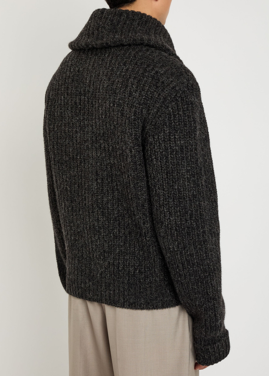Lemaire Zipped Ribbed Brushed Alpaca-blend Cardigan - 3