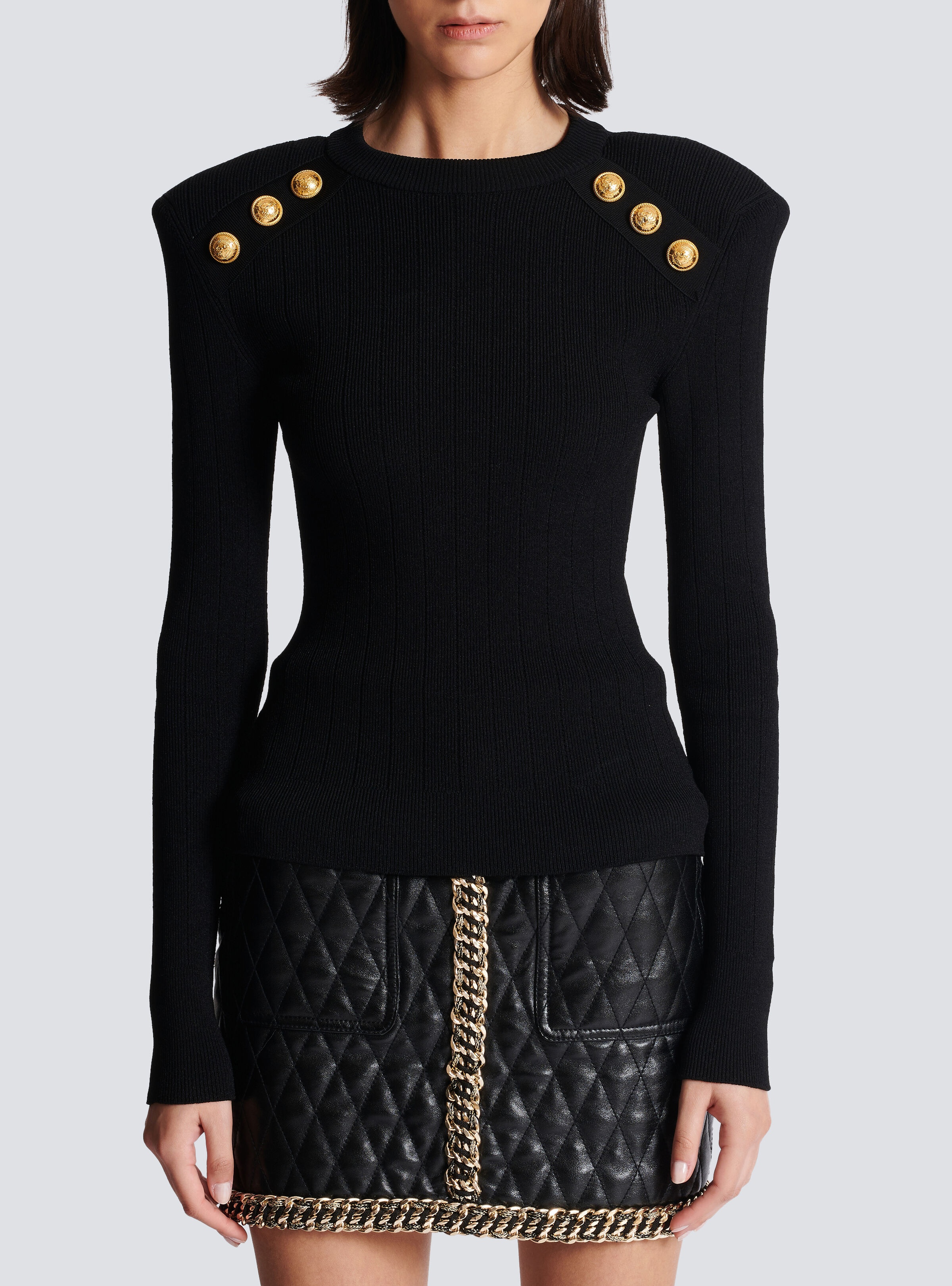 Balmain Knit jumper with button details | REVERSIBLE