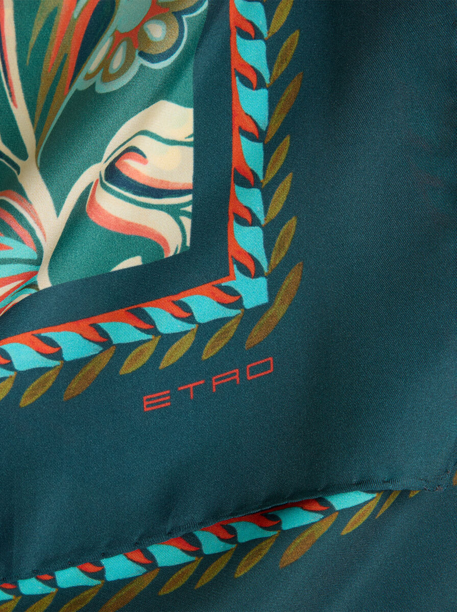 SILK SCARF WITH DAFFODIL MOTIF - 2