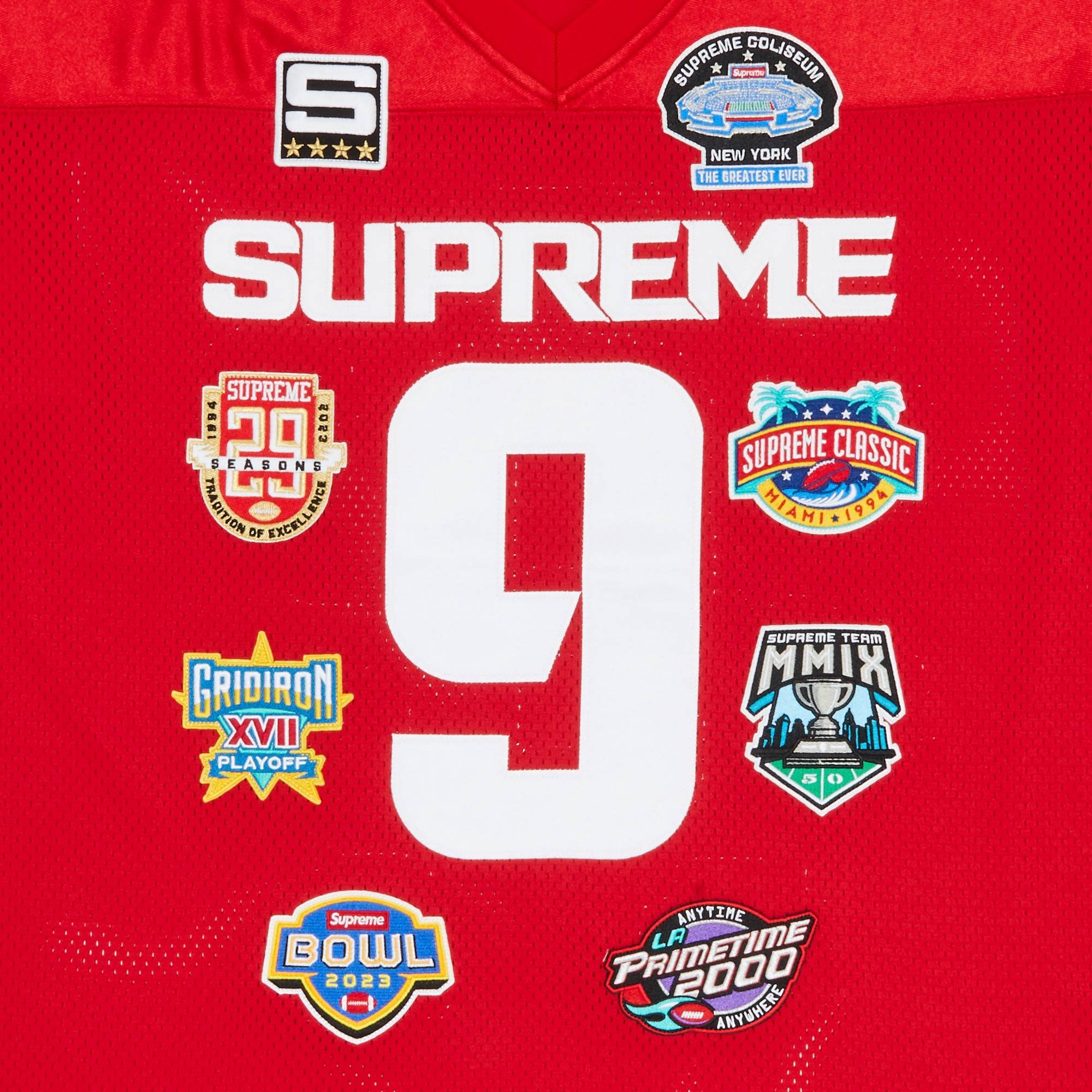 Supreme Supreme Championships Embroidered Football Jersey 'Red ...