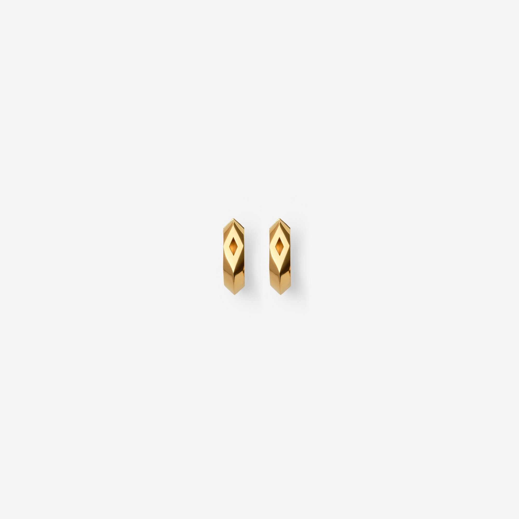 Gold-plated Large Hollow Hoop Earrings - 2